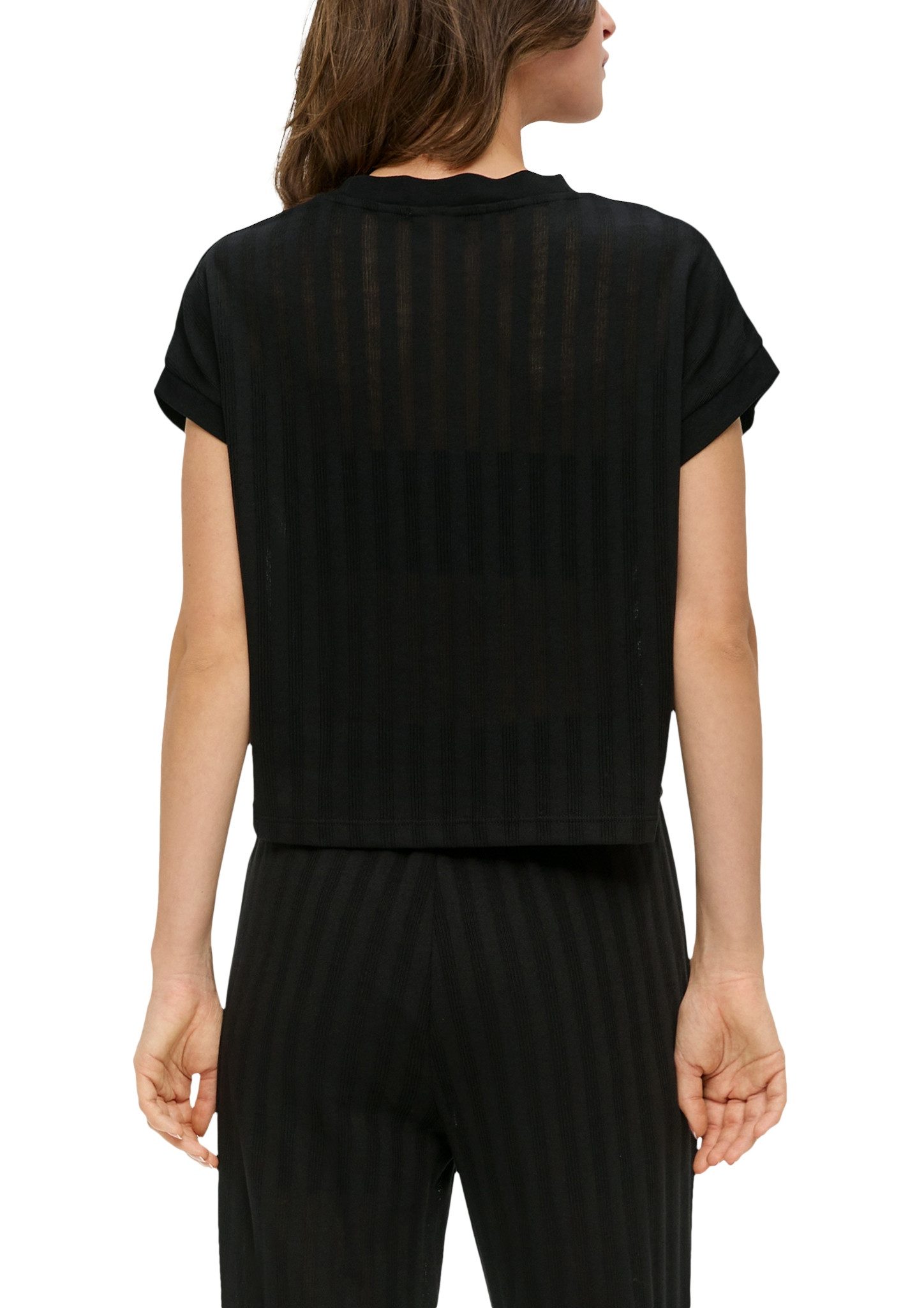 Q S designed by T-shirt met motiefstructuur