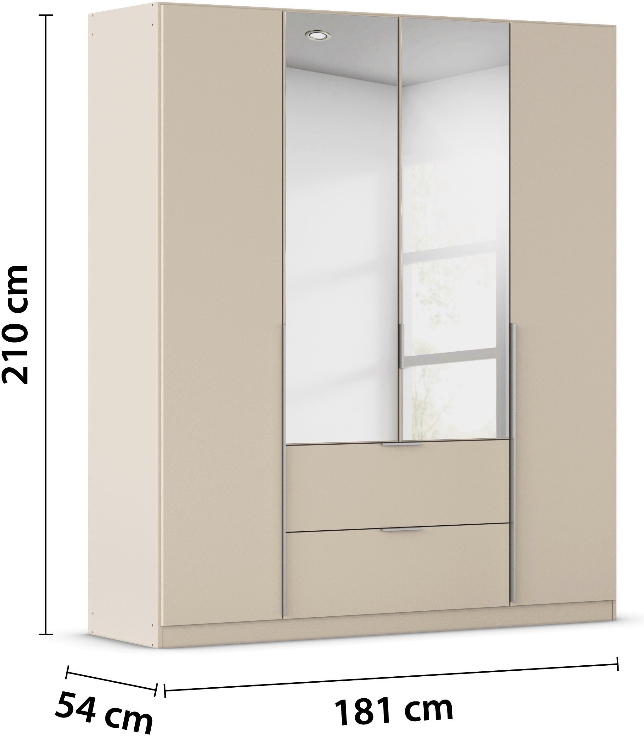 rauch Draaideurkast Kledingkast kast garderobe AGORDO met decor- of hoogglansfront