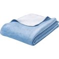andas deken greta in reversible-look met afgehechte siersteek blauw