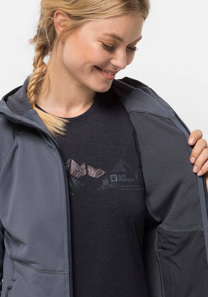 Jack Wolfskin Fleecejack met capuchon KOLBENBERG HOODED FZ W