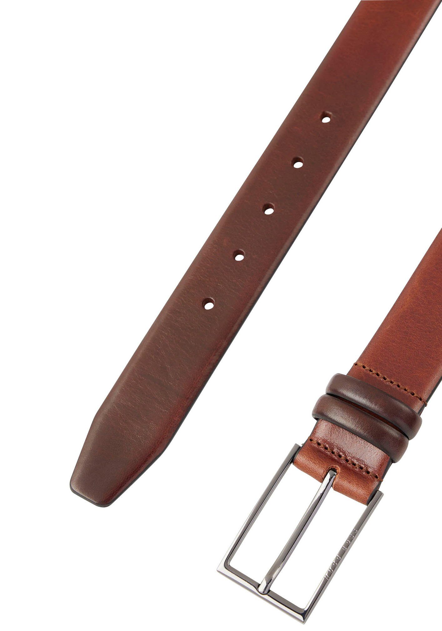 Boss Leren riem CARMELLO van gelooid leer met hugo boss logo-embossing op metalen sluiting