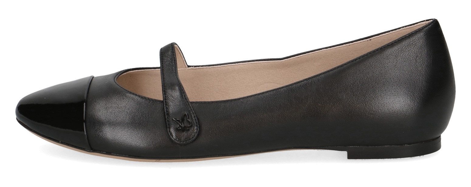 Caprice Ballerina's met riempje , comfort schoen, business schoen, flats met klittenbandriempjes