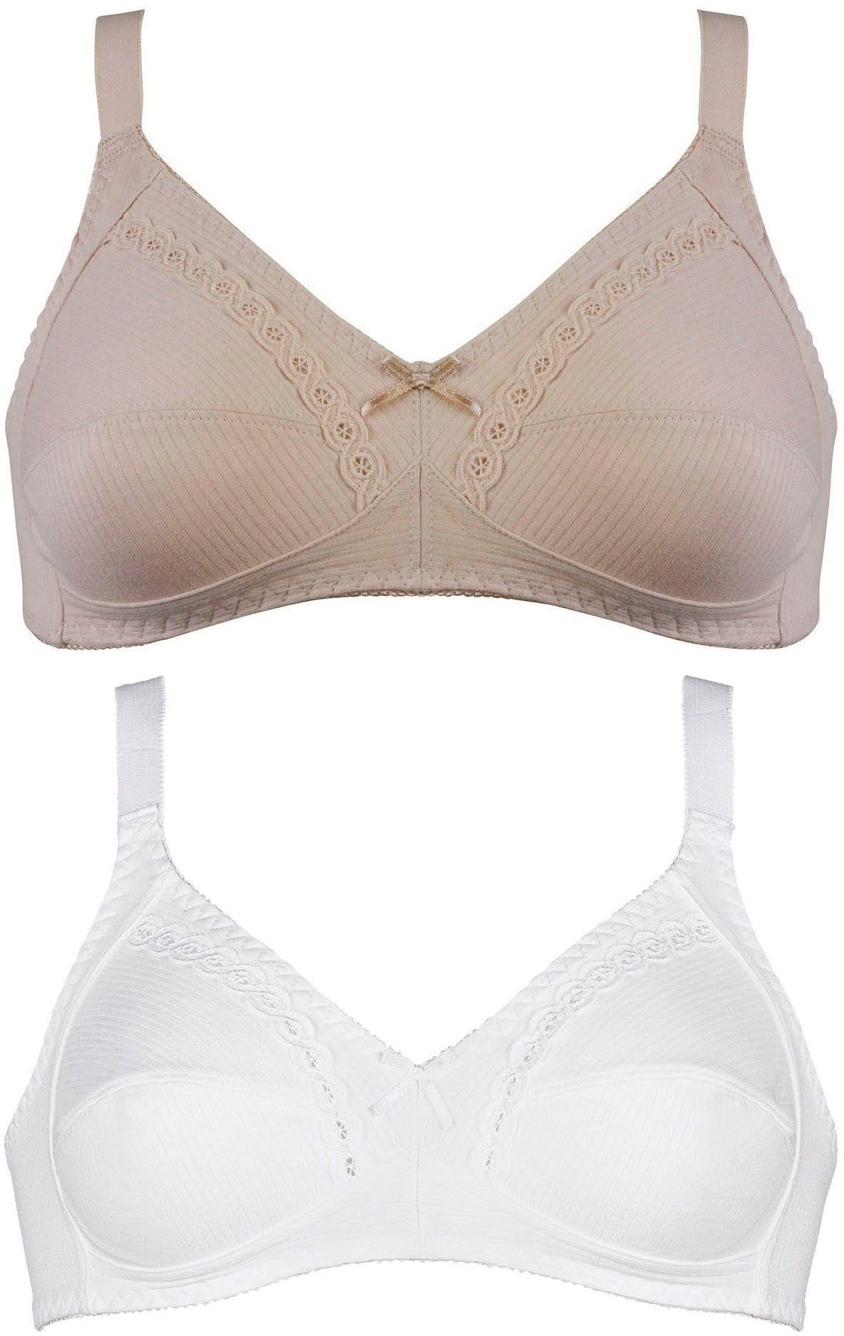 Naturana Soft-bh Classics met decoratieve strik aan de voorkant (1-delig, Set van 2)