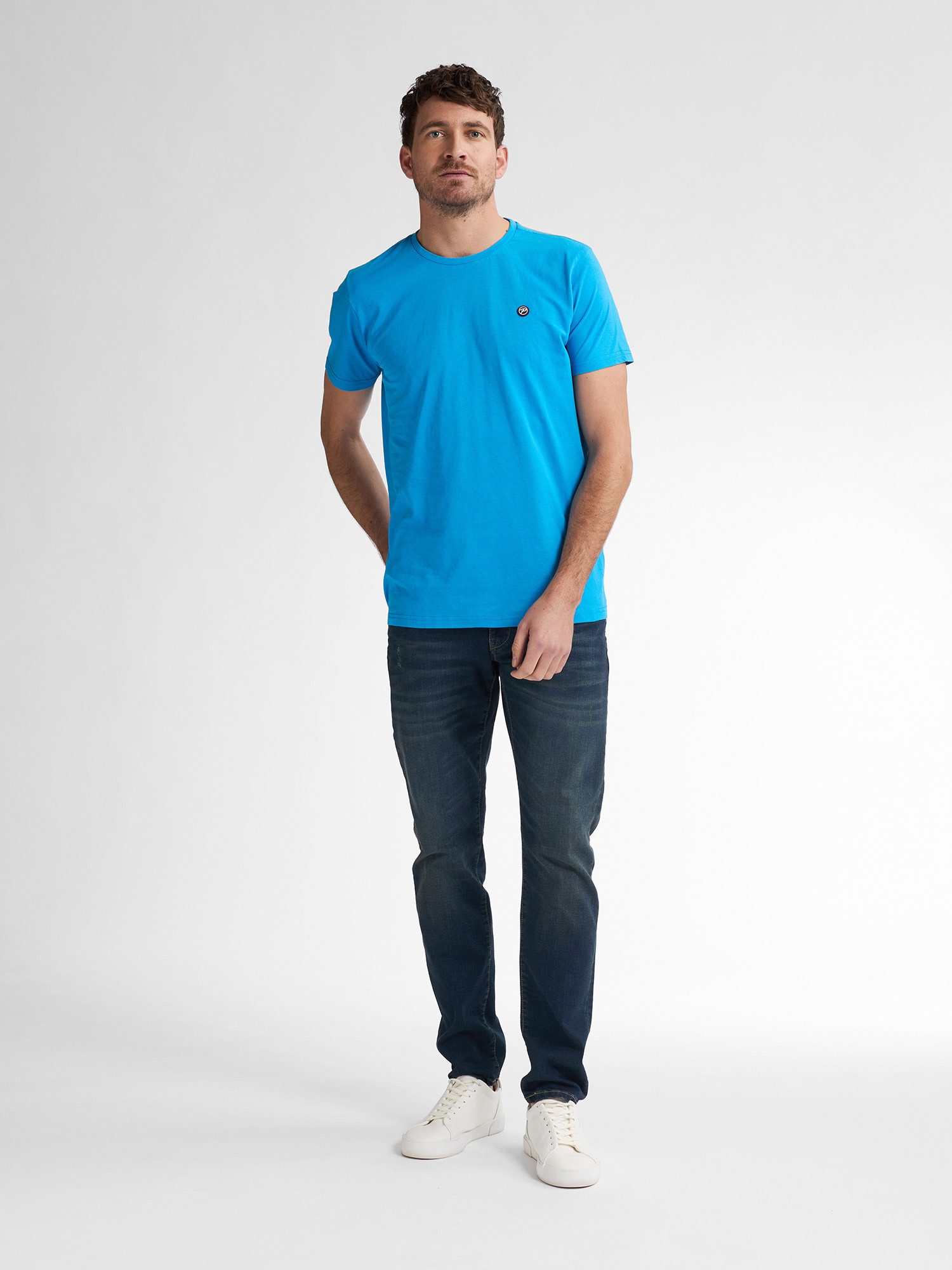Petrol Industries Shirt met ronde hals met geborduurd logo