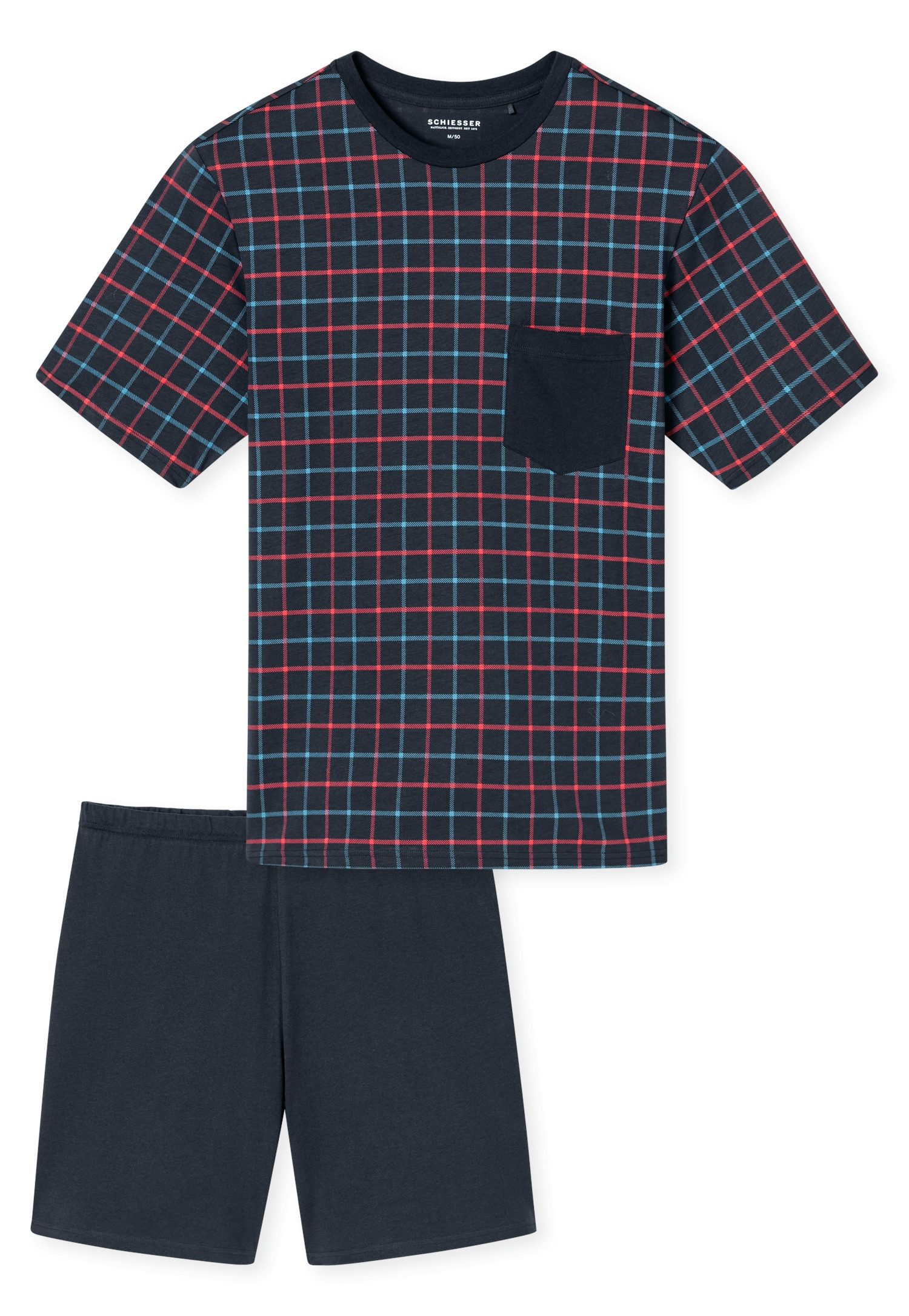 Schiesser Shortama Comfort Essentials met opgestikte borstzak (2-delig)