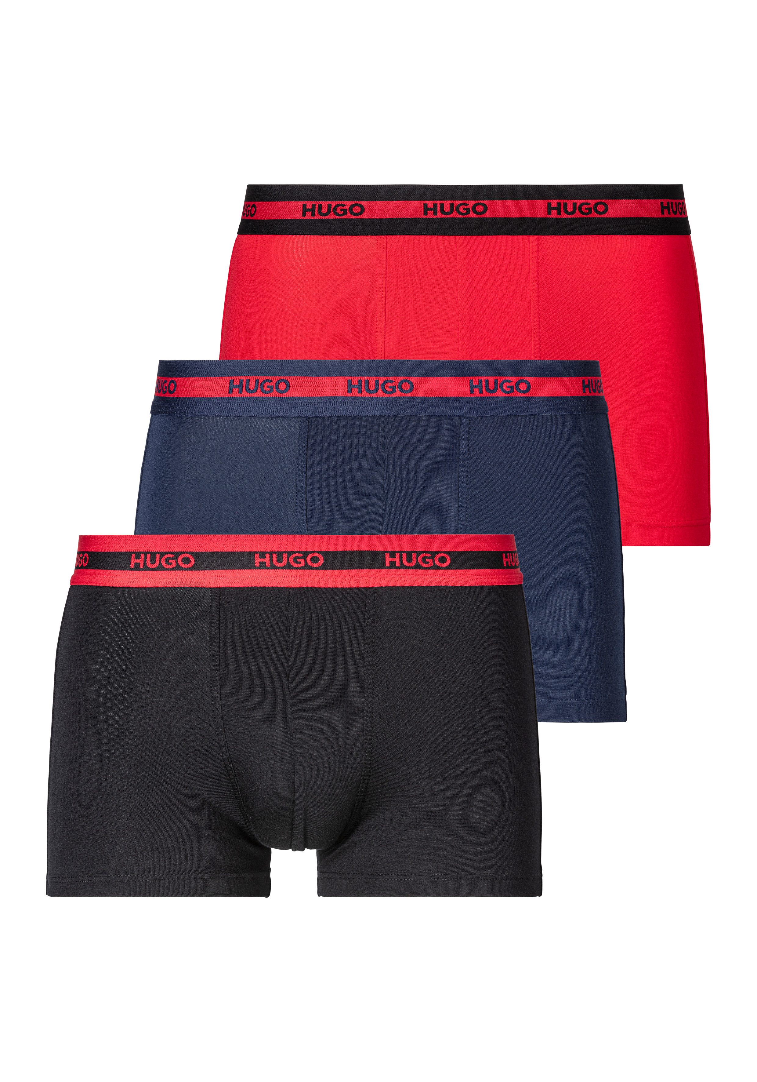 HUGO Boxershort met elastische band met logo in een set van 3 stuks