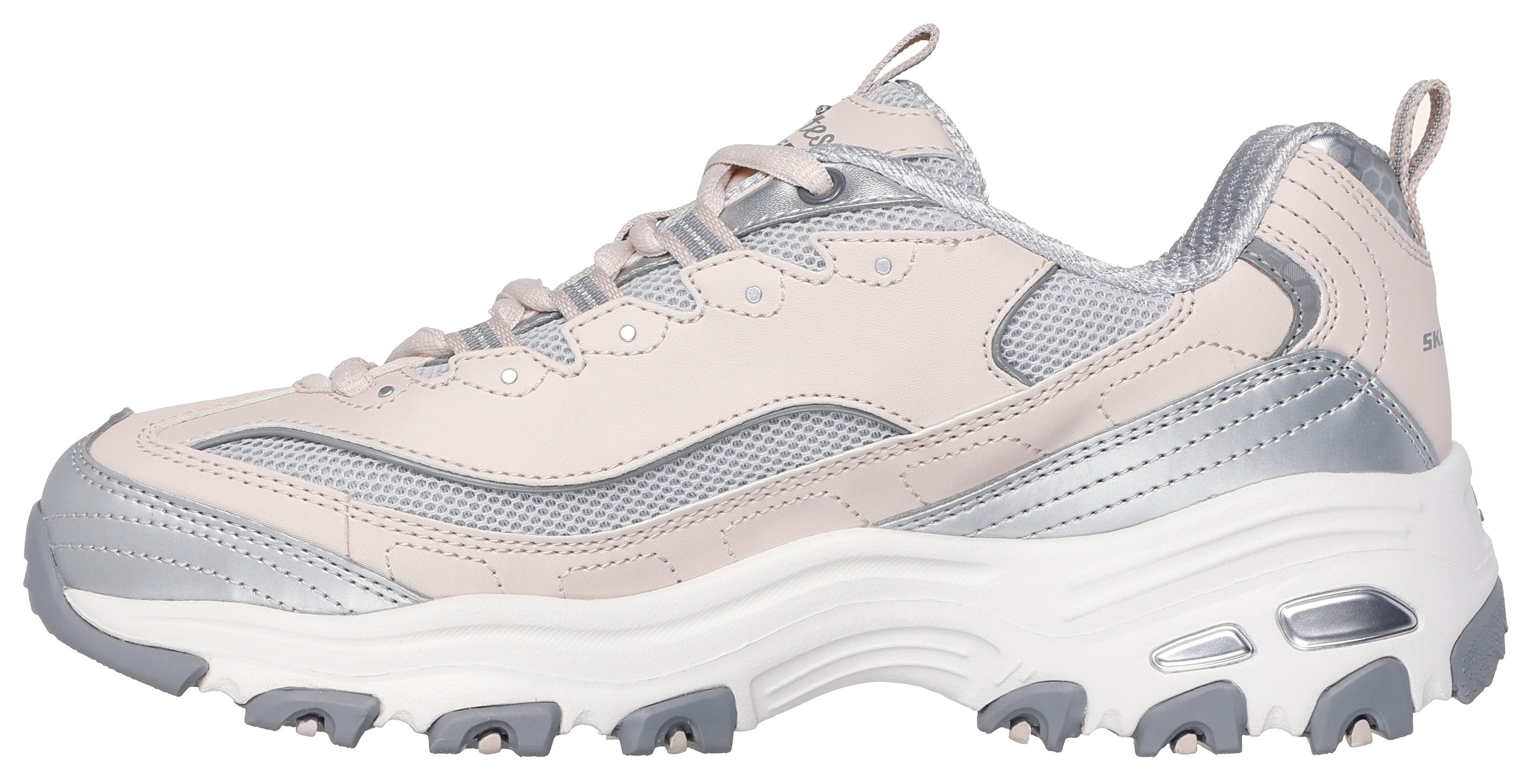Skechers Sneakers D'LITES-CHROMATIC , plateausneaker, veterschoen met metallic accenten
