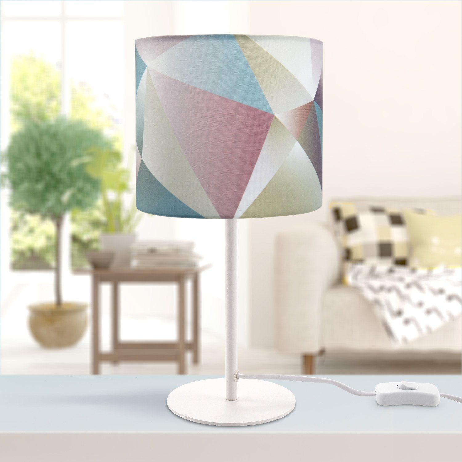 Paco Home Tafellamp Kosy 309 LED E14 lamp, voor woonkamer en slaapkamer, pastelkleuren, decor