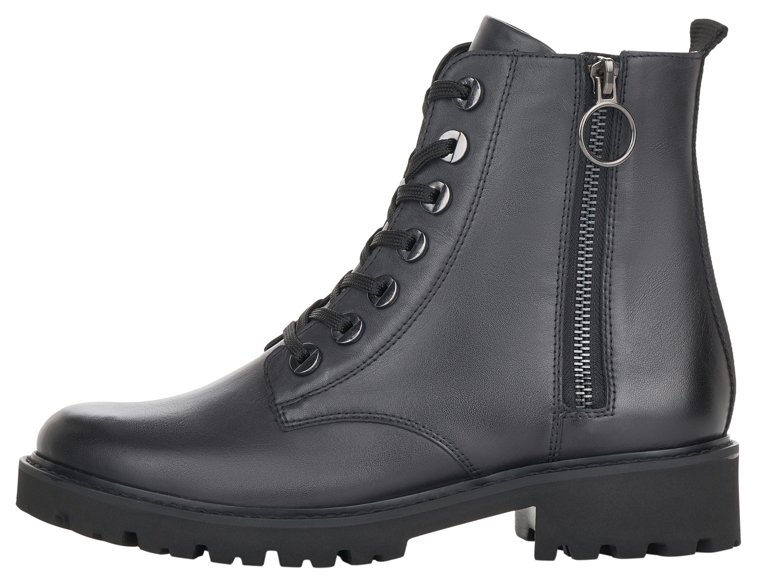 Remonte Veterlaarsjes blokhak, laarsjes, veterschoenen, flats in used look