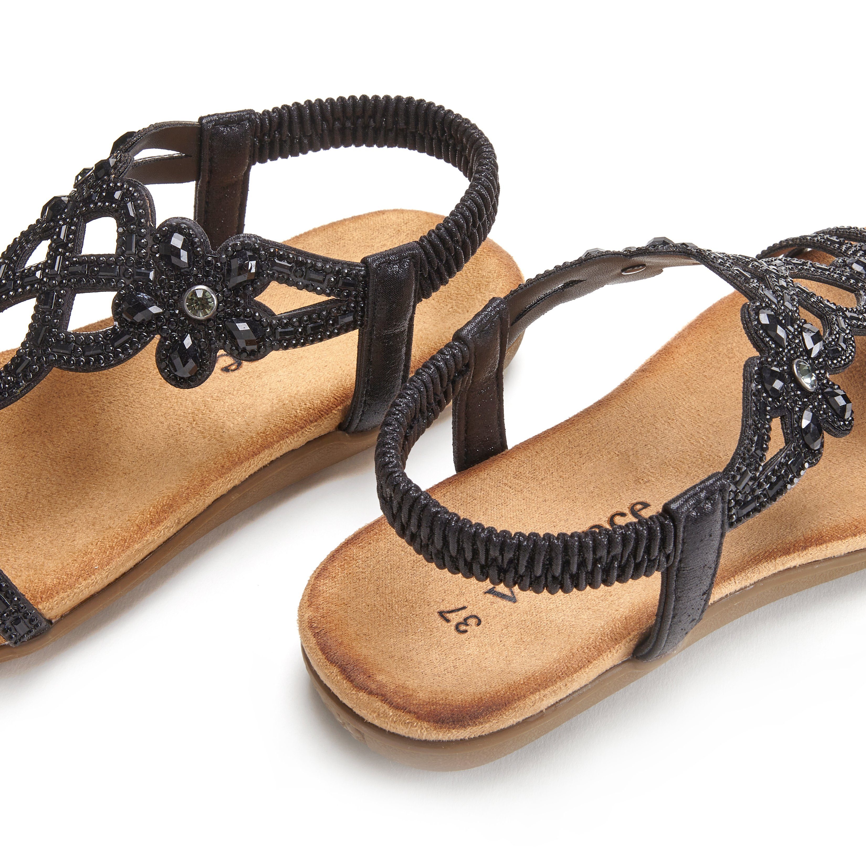 Vivance Sandalen Zomerschoen Sandalette, zomerschoen met elastische banden & glittersteentjes VEGAN