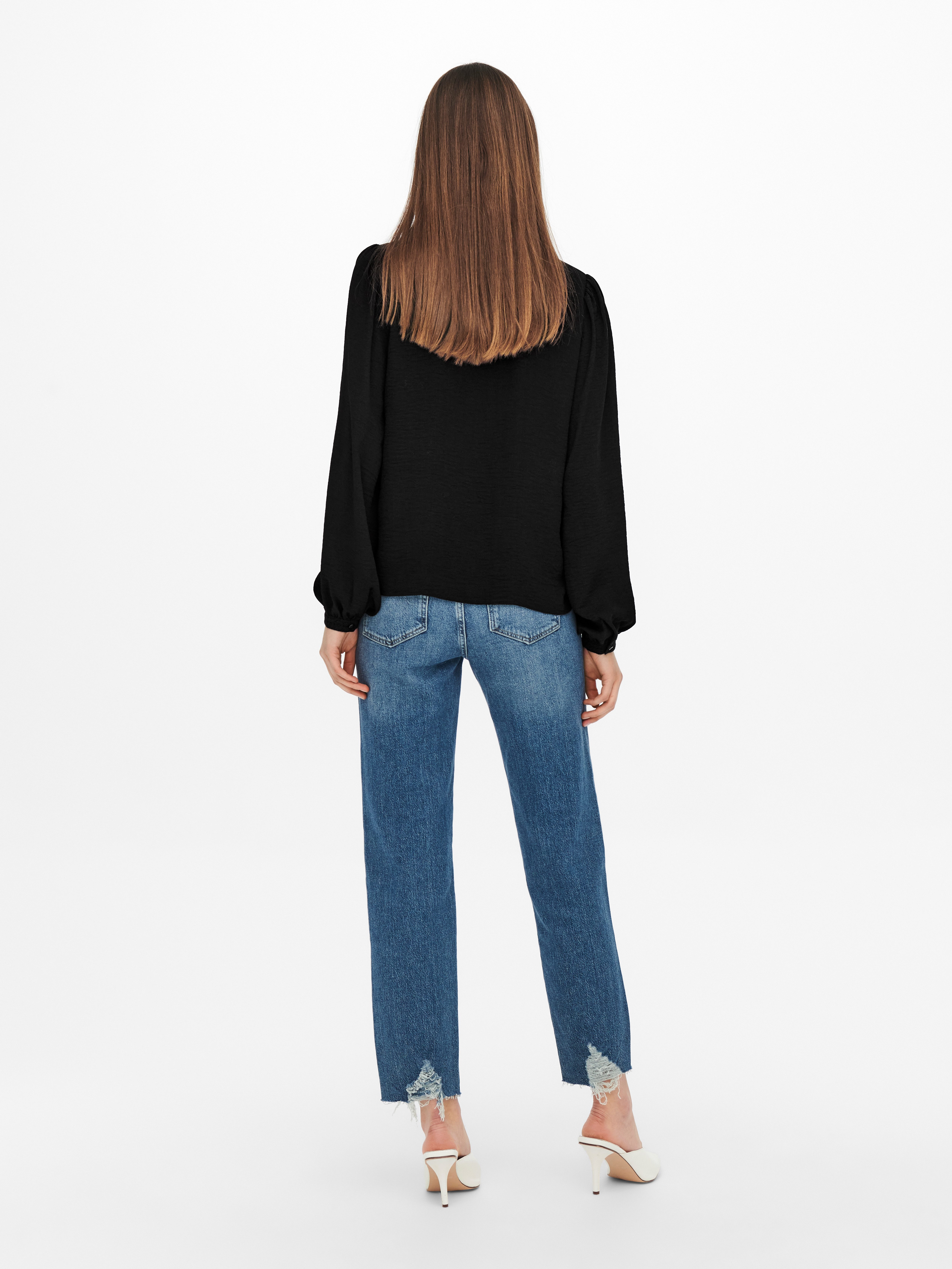 JDY Blouse met ruches JDYELLIS L/S LACE SHIRT WVN NOOS