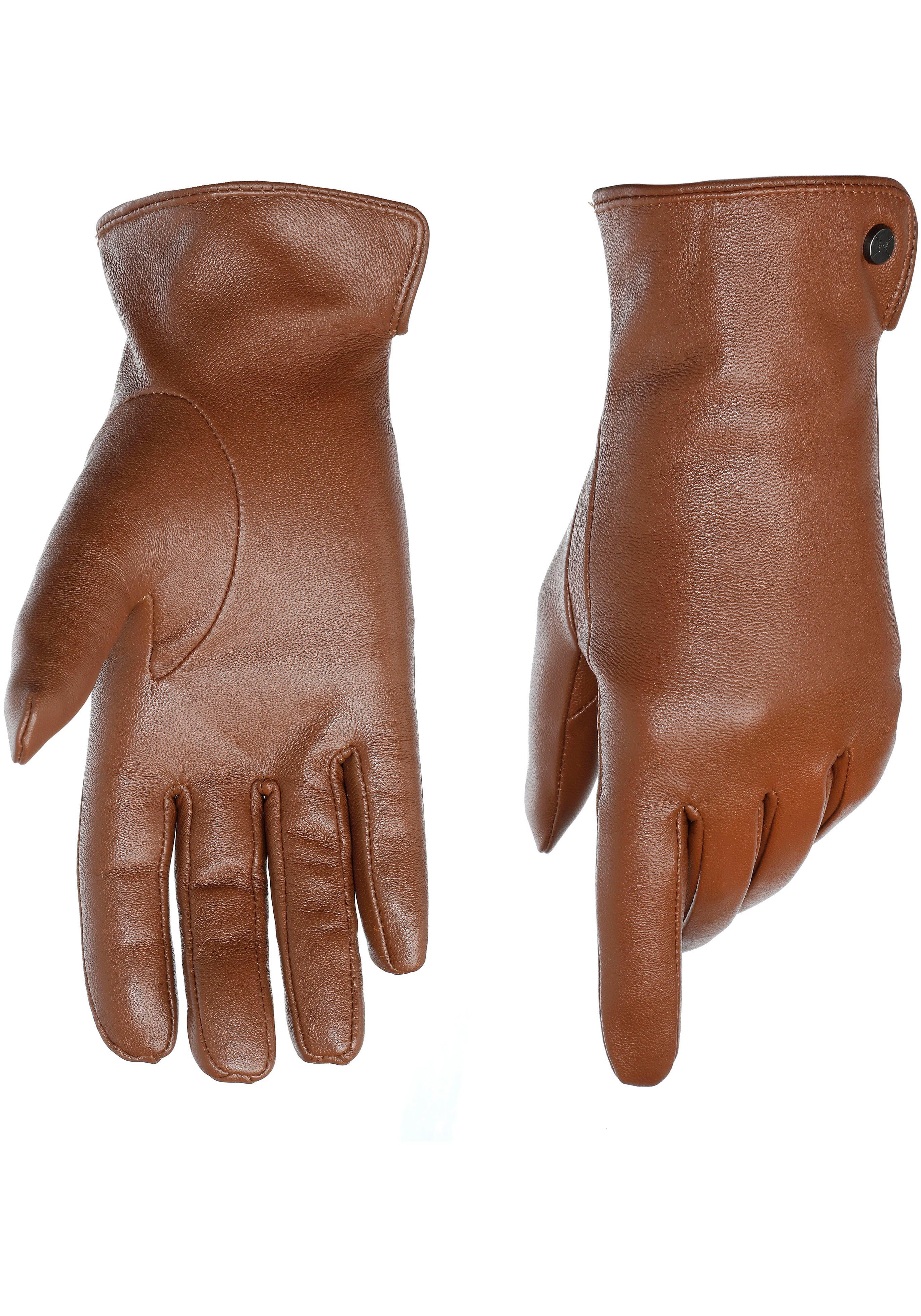 PEARLWOOD Leren handschoenen Pam Glad leren handschoen, zijopening