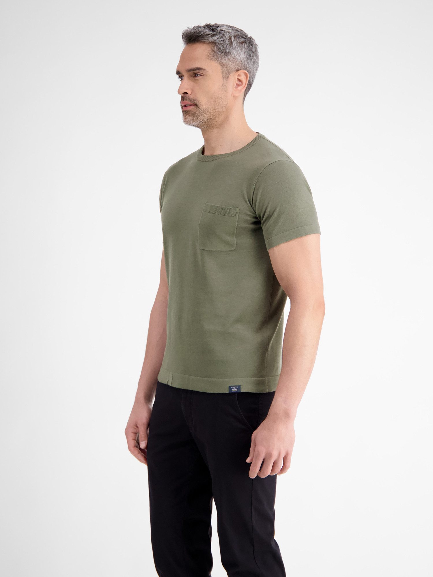Lerros T-shirt LERROS Gebreid T-shirt met borstzak