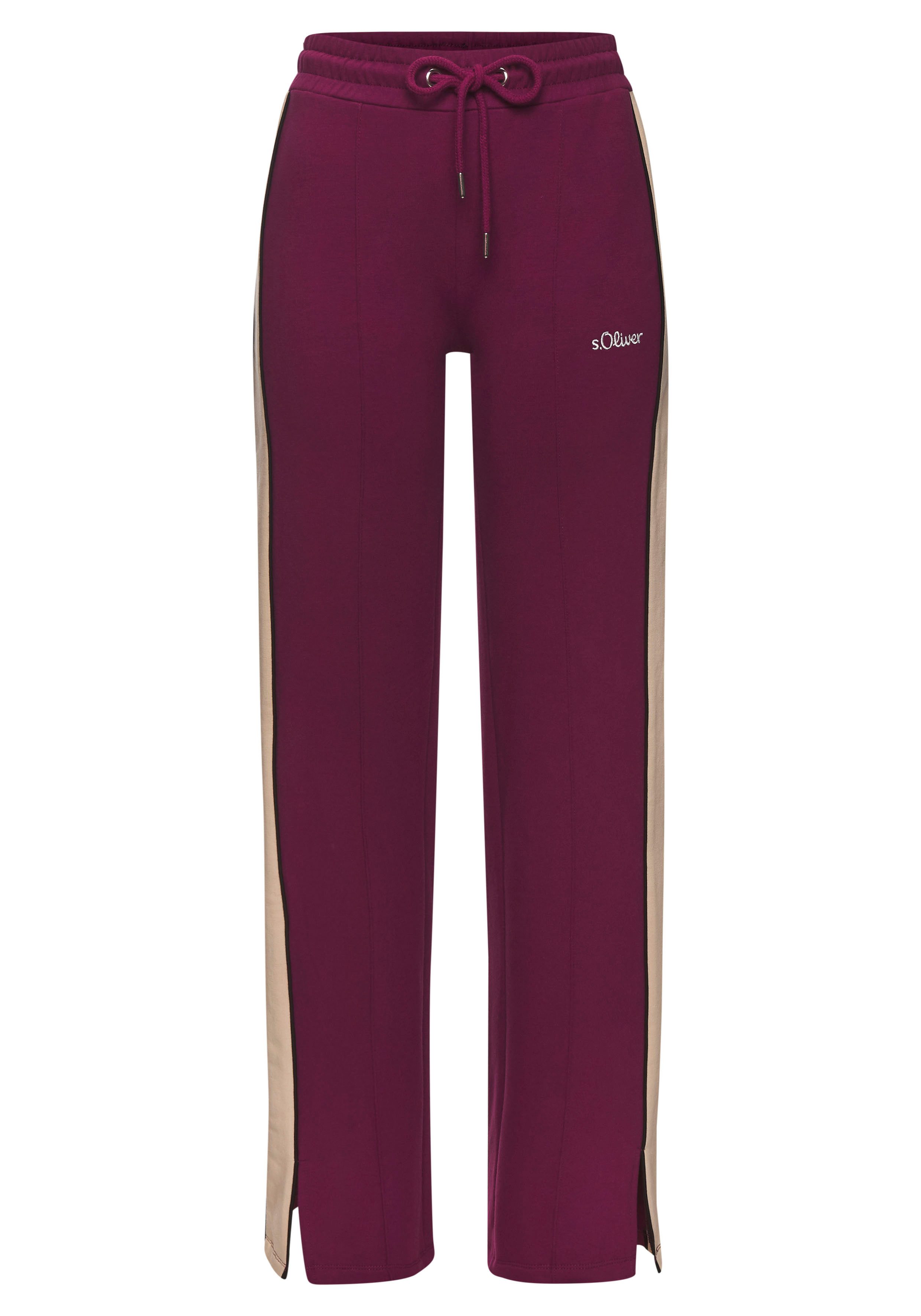 s.Oliver RED LABEL Beachwear Sweatbroek Loungebroek met contraststrepen en pipings, loungewear