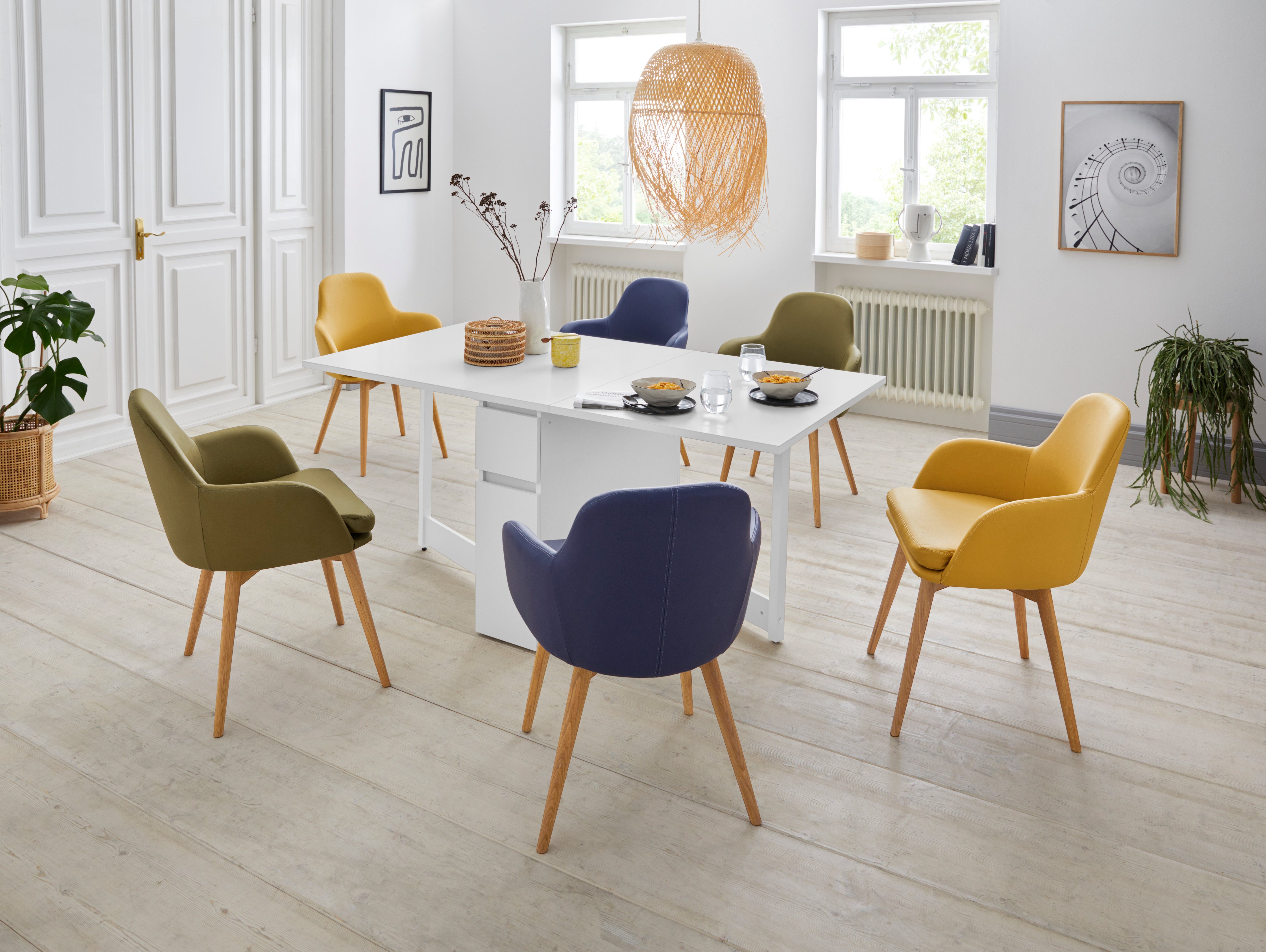 Woodman Eettafel Jasper met een rechthoekig tafelblad en uittrekfunctie, breedte 90 cm
