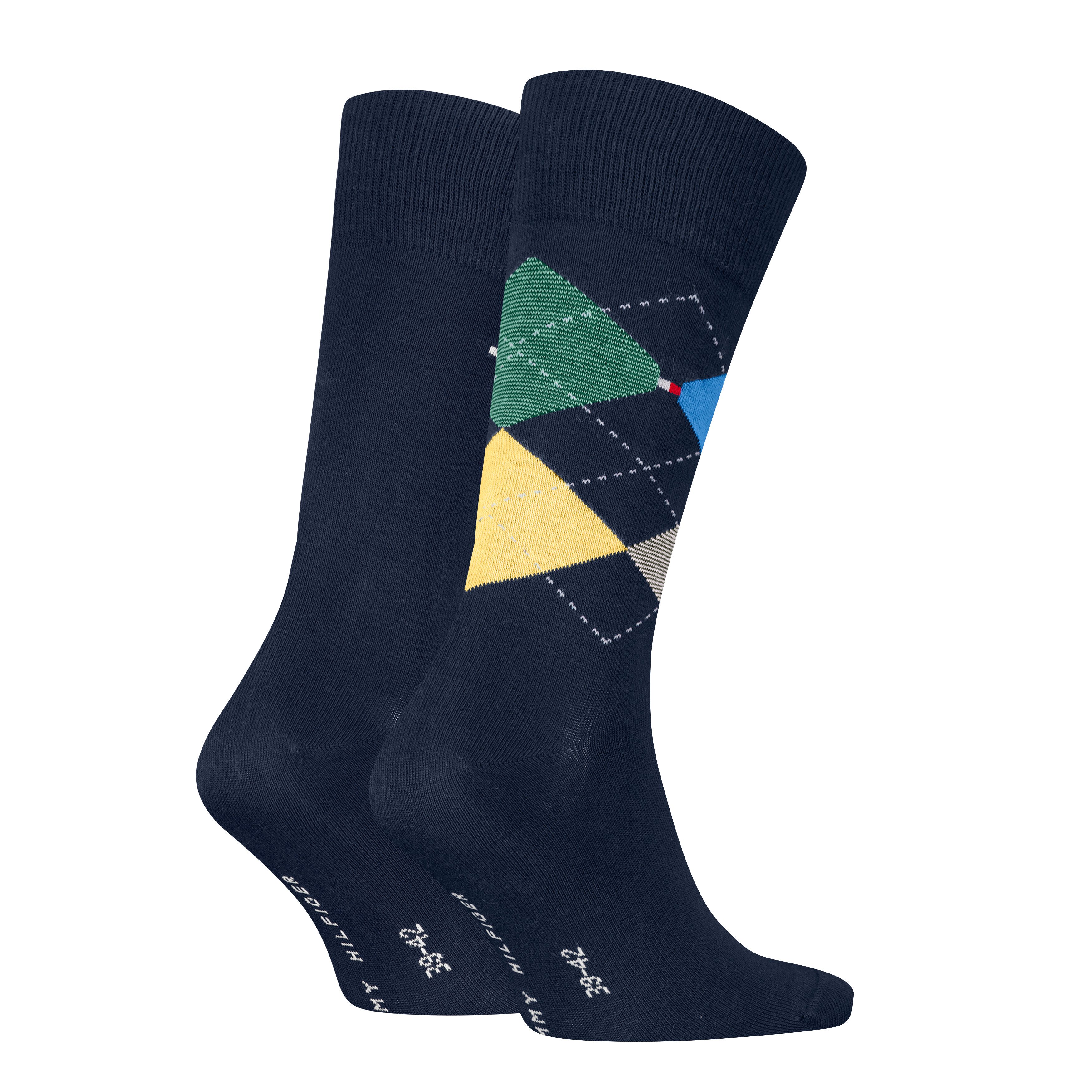 Tommy Hilfiger Sokken TH MEN SOCK CHECK 2P met klassiek argyle-ontwerp (2 paar)