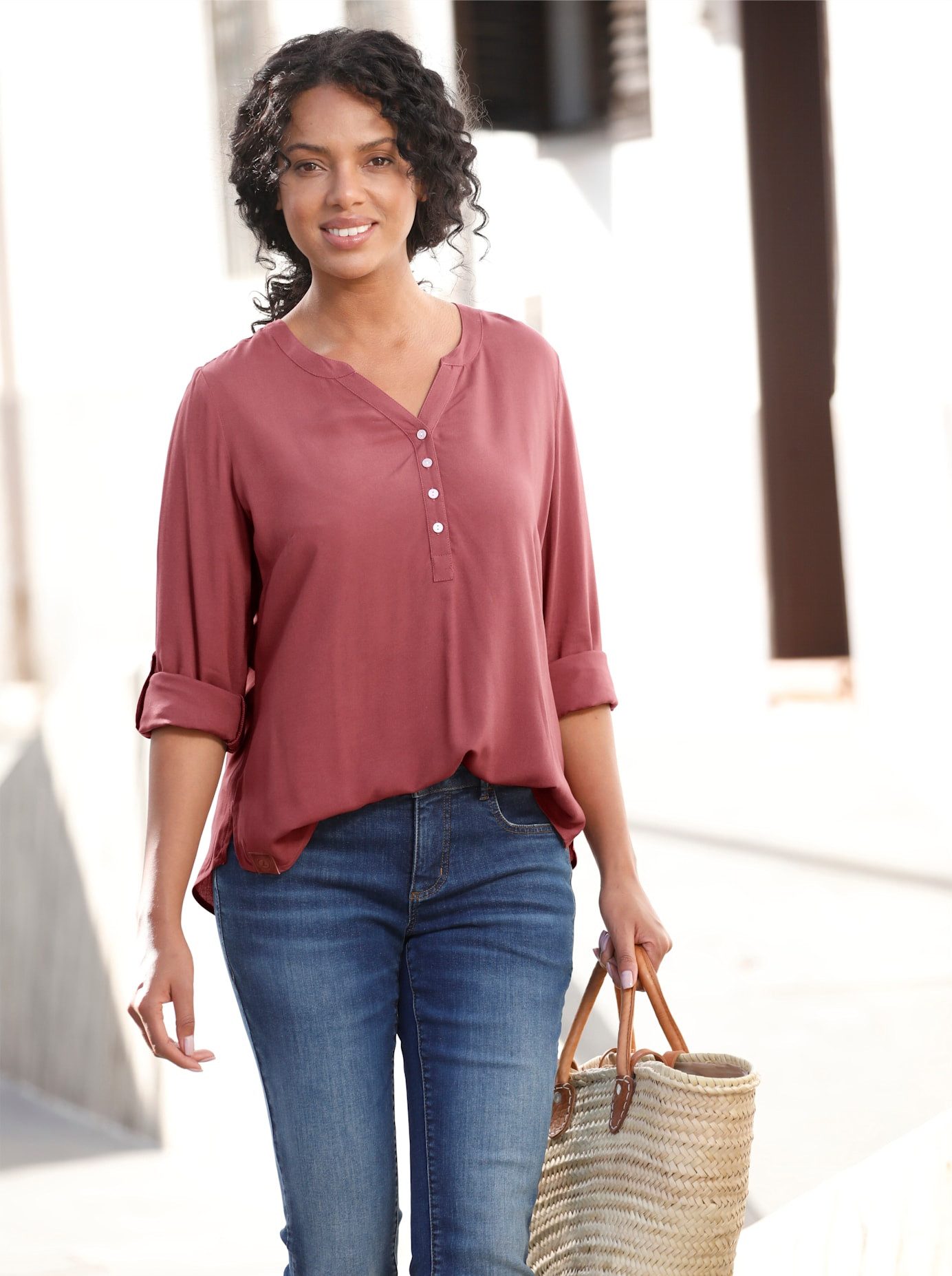 Casual Looks Lange blouse dames lange blouses maat 46 bruin
