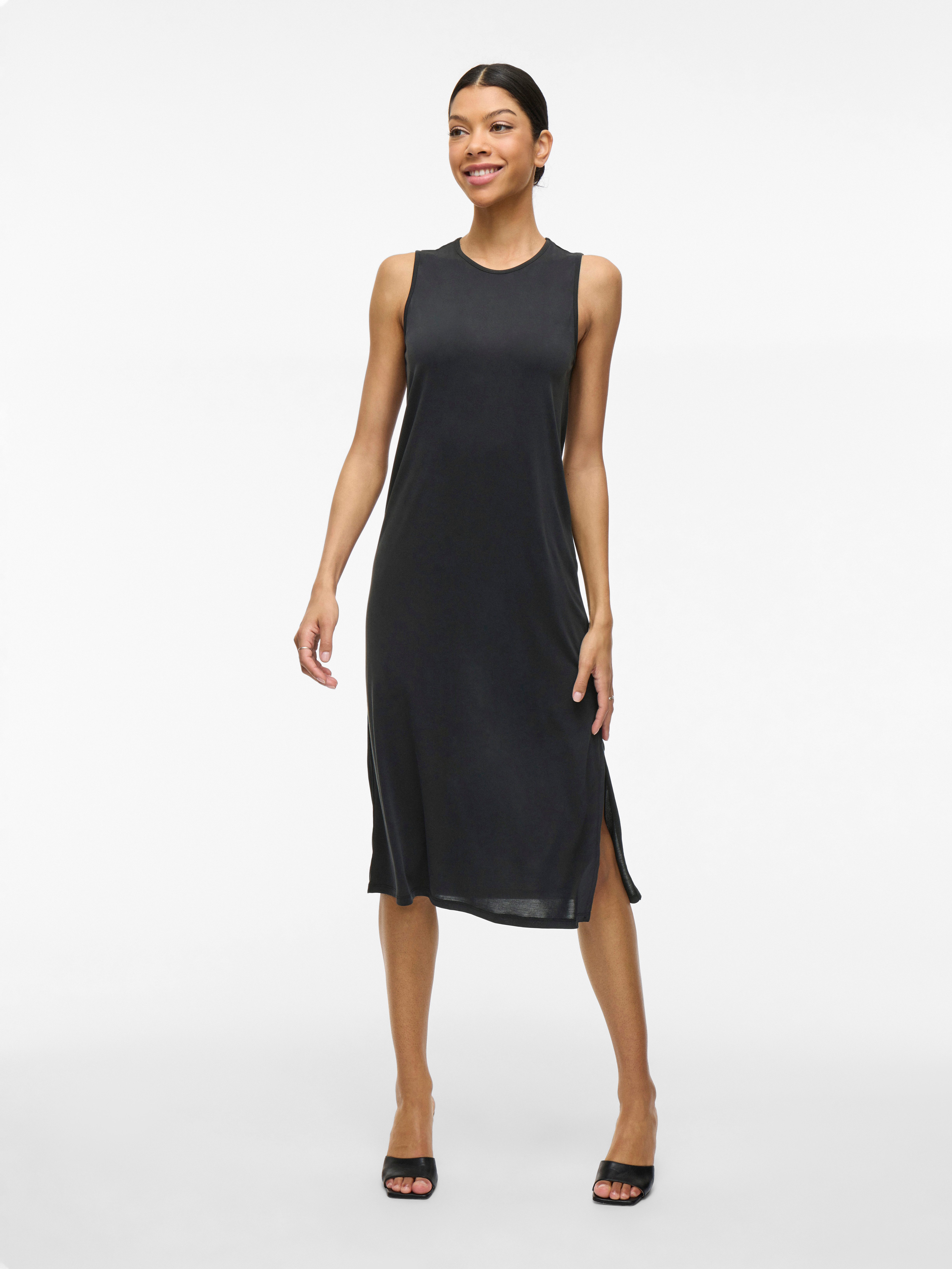 Vila Zomerjurk VIMODALA O-NECK S/L DRESS - NOOS