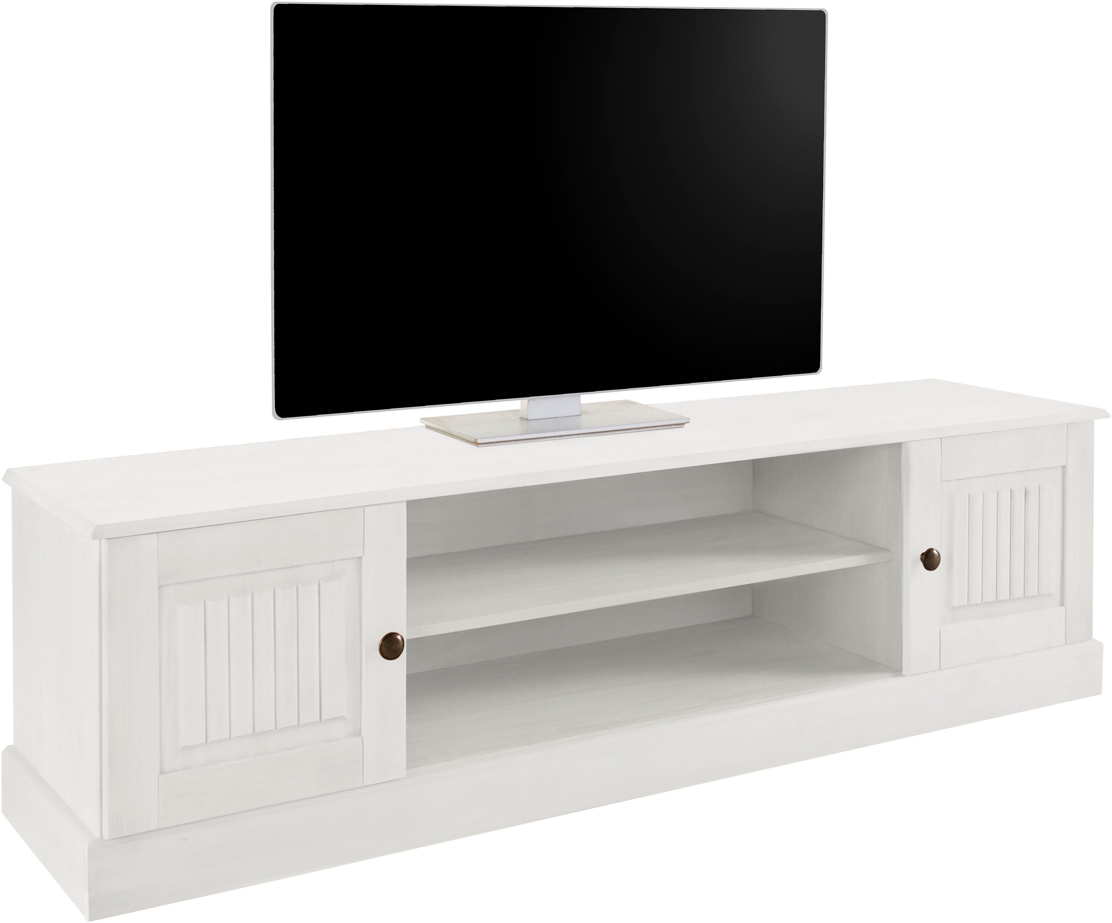 Home affaire Tv-meubel Liotta met kabeldoorgang en 1 losse plank, massief grenen
