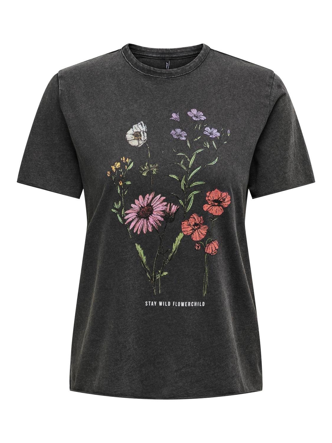 Only Shirt met ronde hals ONLLUCY REG S S TOP JRS NOOS