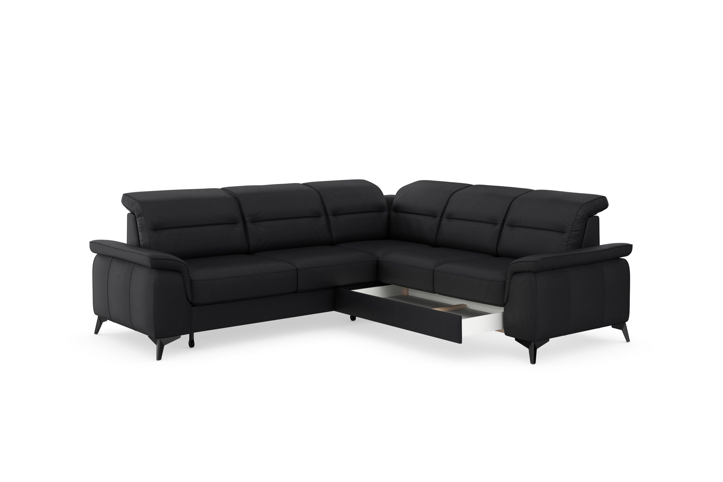 sit&more Hoekbank Sinatra L-vorm optioneel met verstelbare hoofdsteun en armleuning, metalen poten