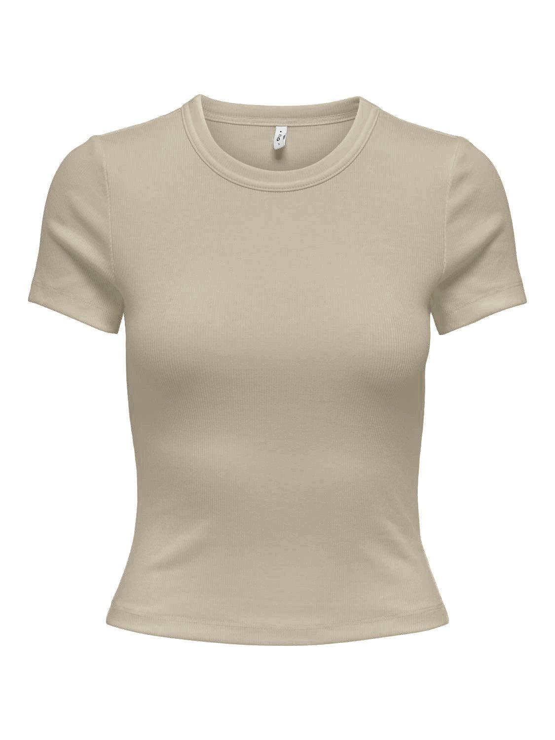 Only Shirt met korte mouwen ONLVAL S/S O-NECK TOP CC JRS