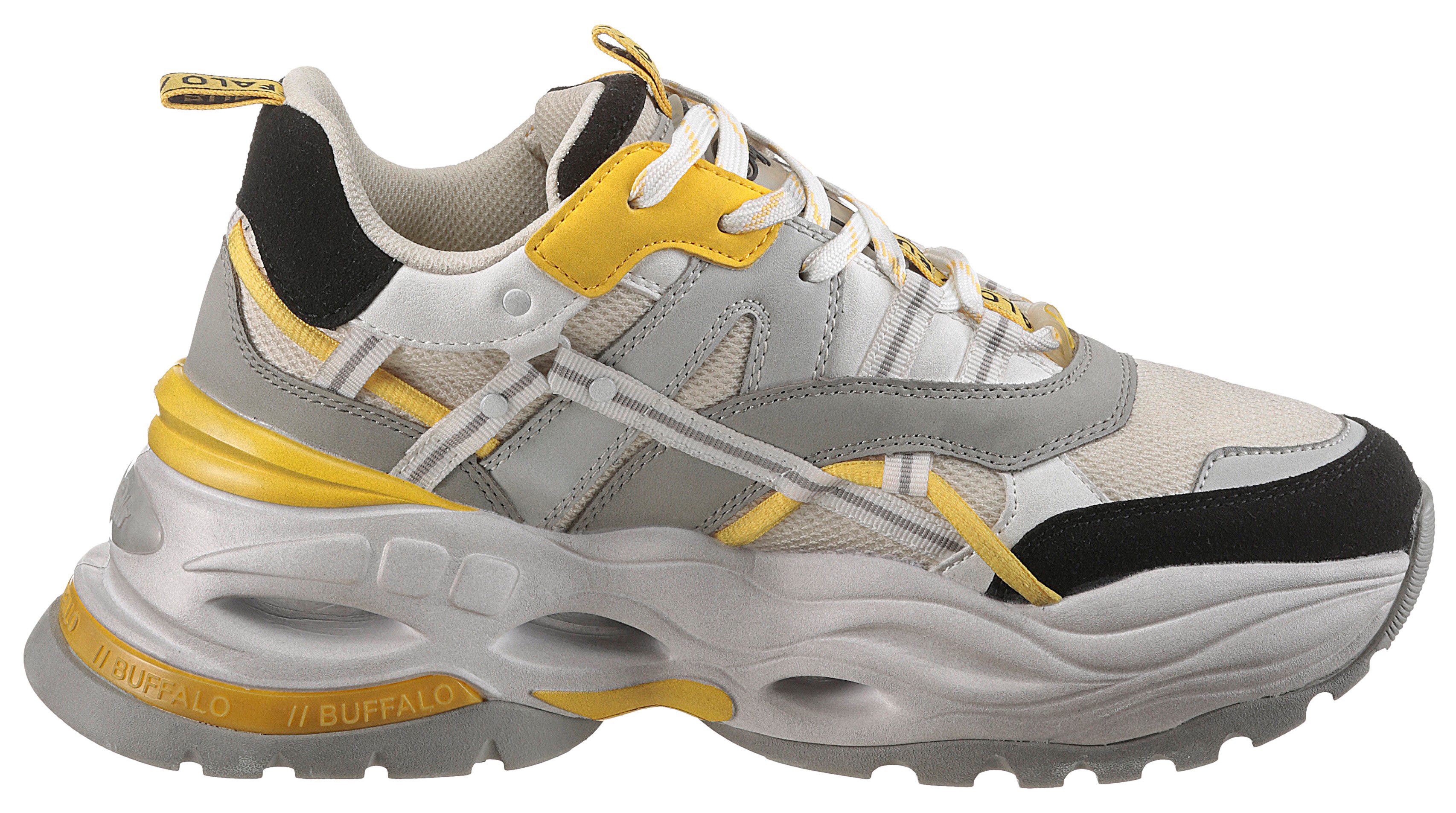 Buffalo Plateausneakers TRIPLET HOLLOW chunky sneaker, veterschoenen, vrijetijdsschoen met contrastdetails