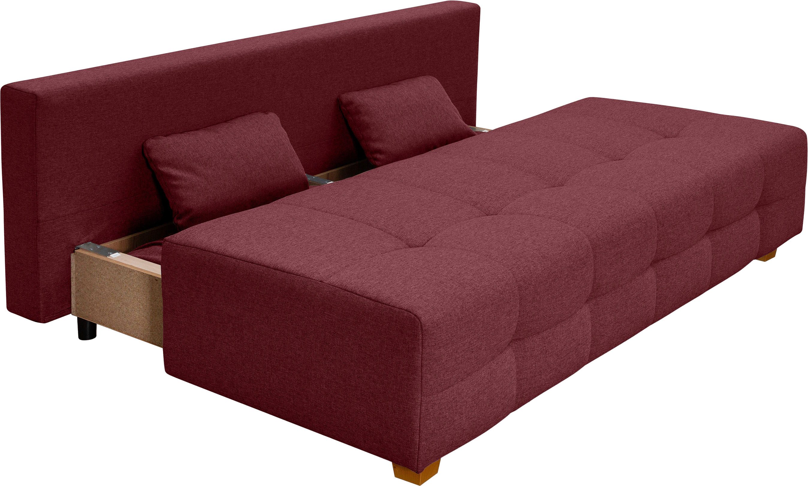 COLLECTION AB Slaapbank Bella Slaapbank, bedlade, bonellvering, rugkussen, armleuningkussen
