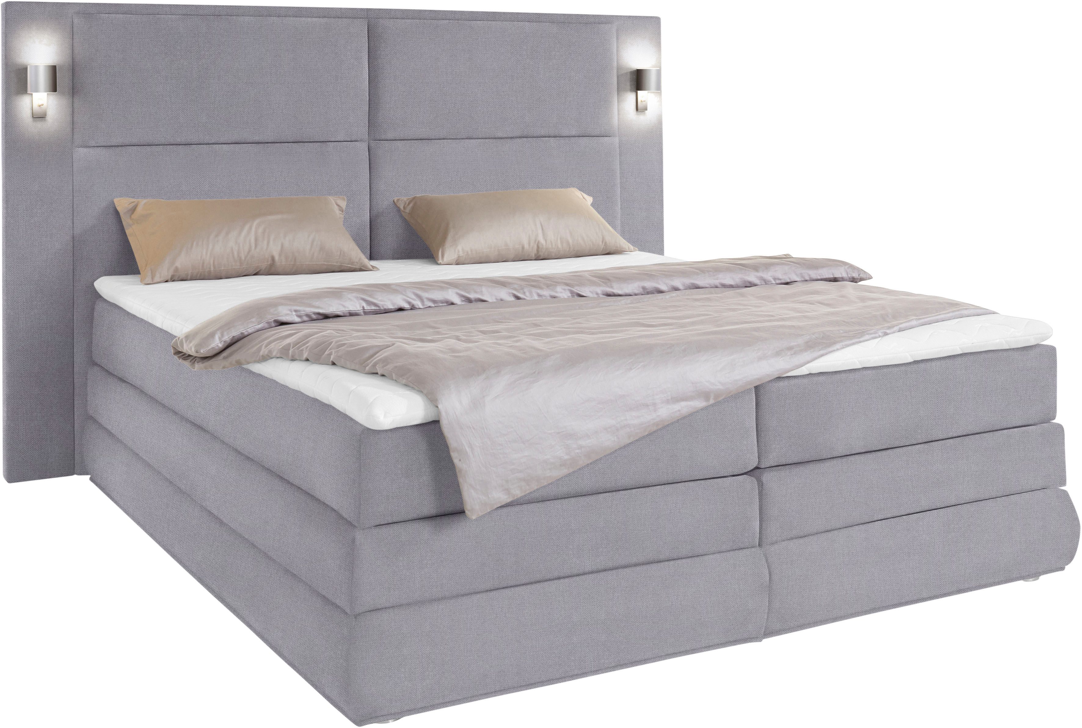 COLLECTION AB Boxspring Copenhagen inclusief bedkist, topmatras, naar keuze met ledverlichting