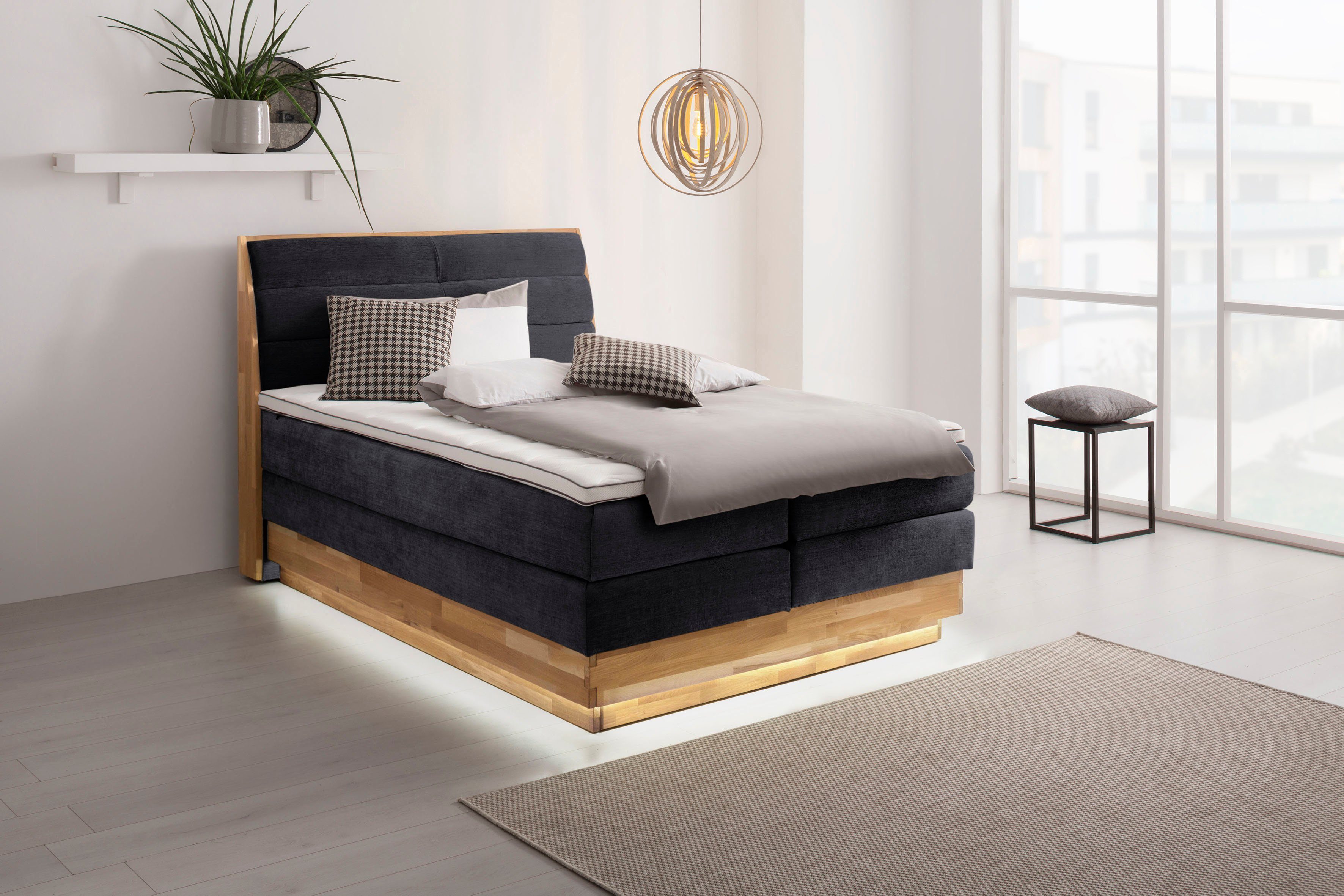 OTTO products Boxspring Ledverlichting, met gecertificeerde, gerecyclede overtrekstoffen