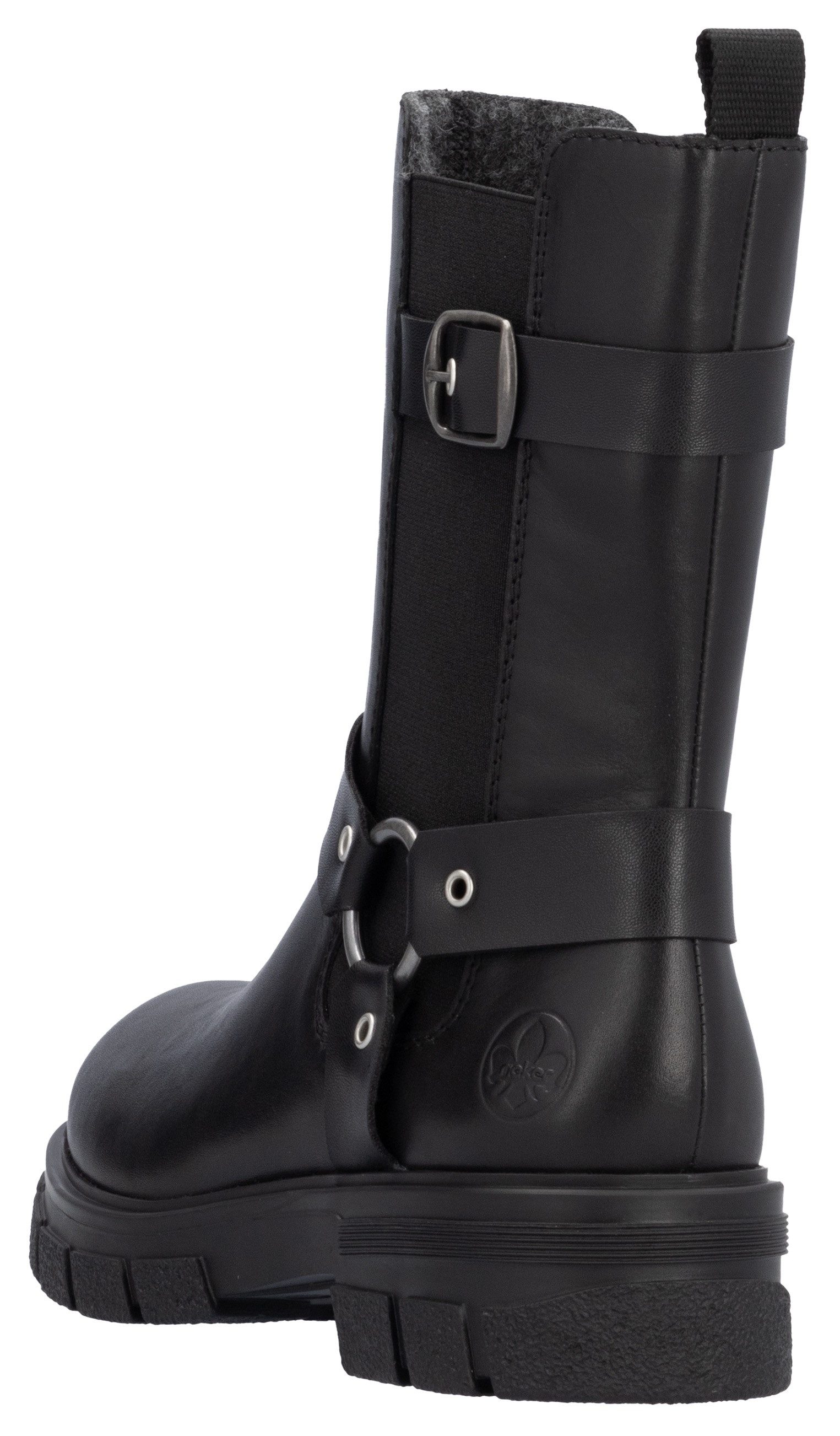 Rieker Chelsea-boots bikerboots, instap enkellaars met binnenrits