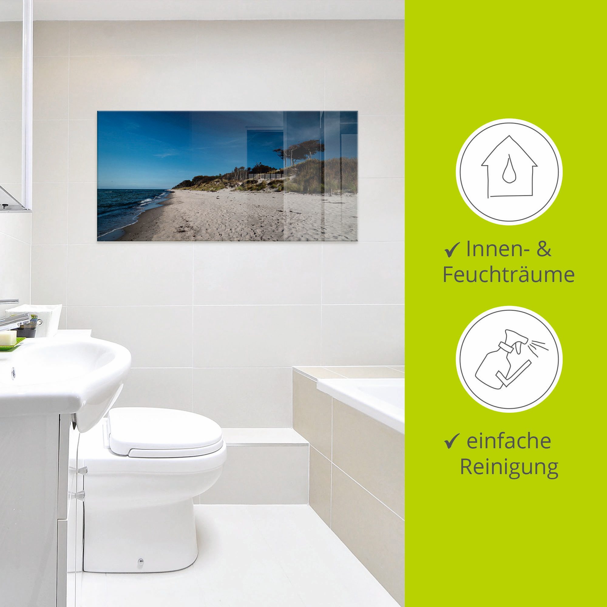 Artland Print op glas Aan het Weststrand- Oostzee - Darss
