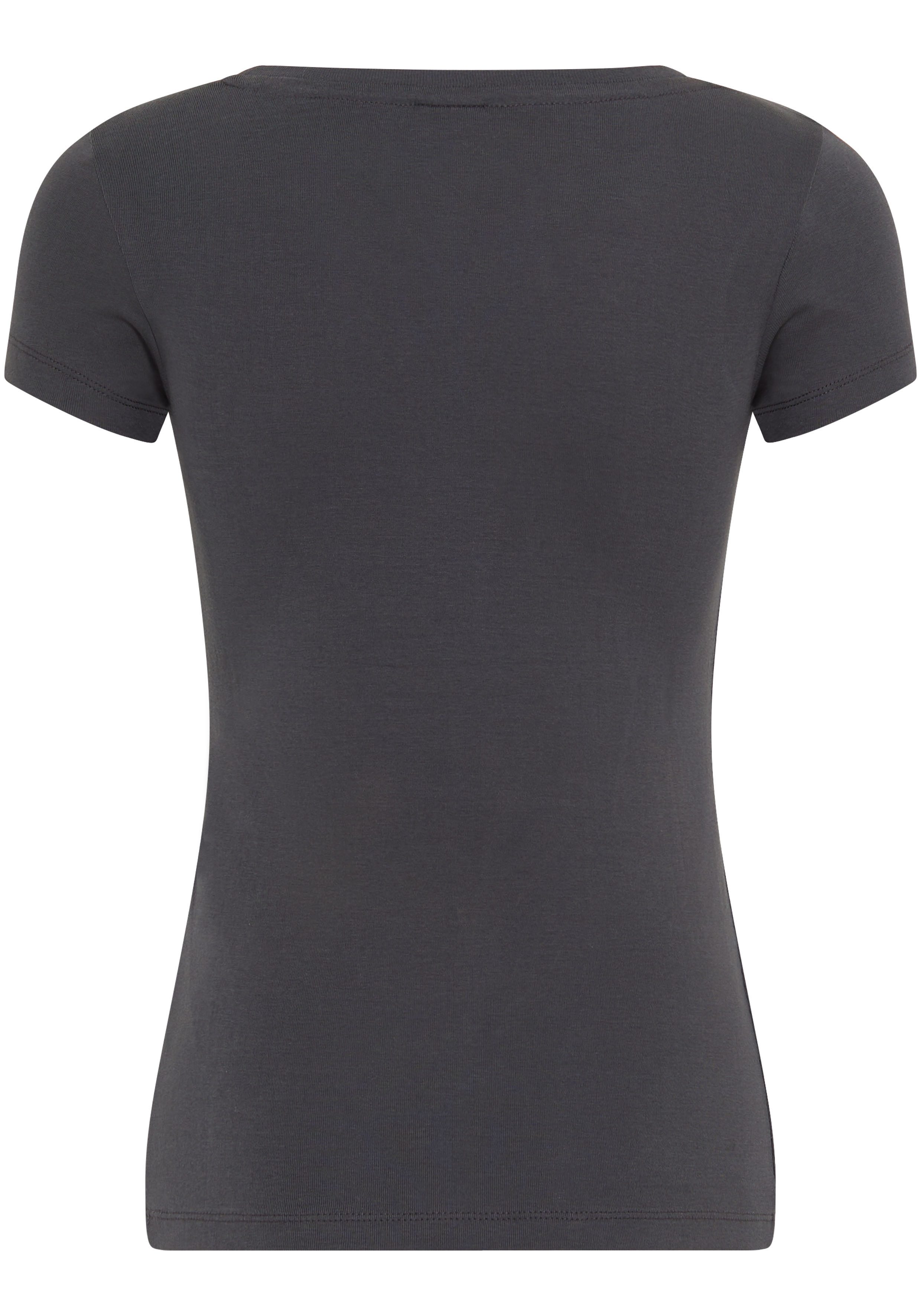 KangaROOS T-shirt Korte mouwen, lichaamsnauwkeurige pasvorm, van ribstof