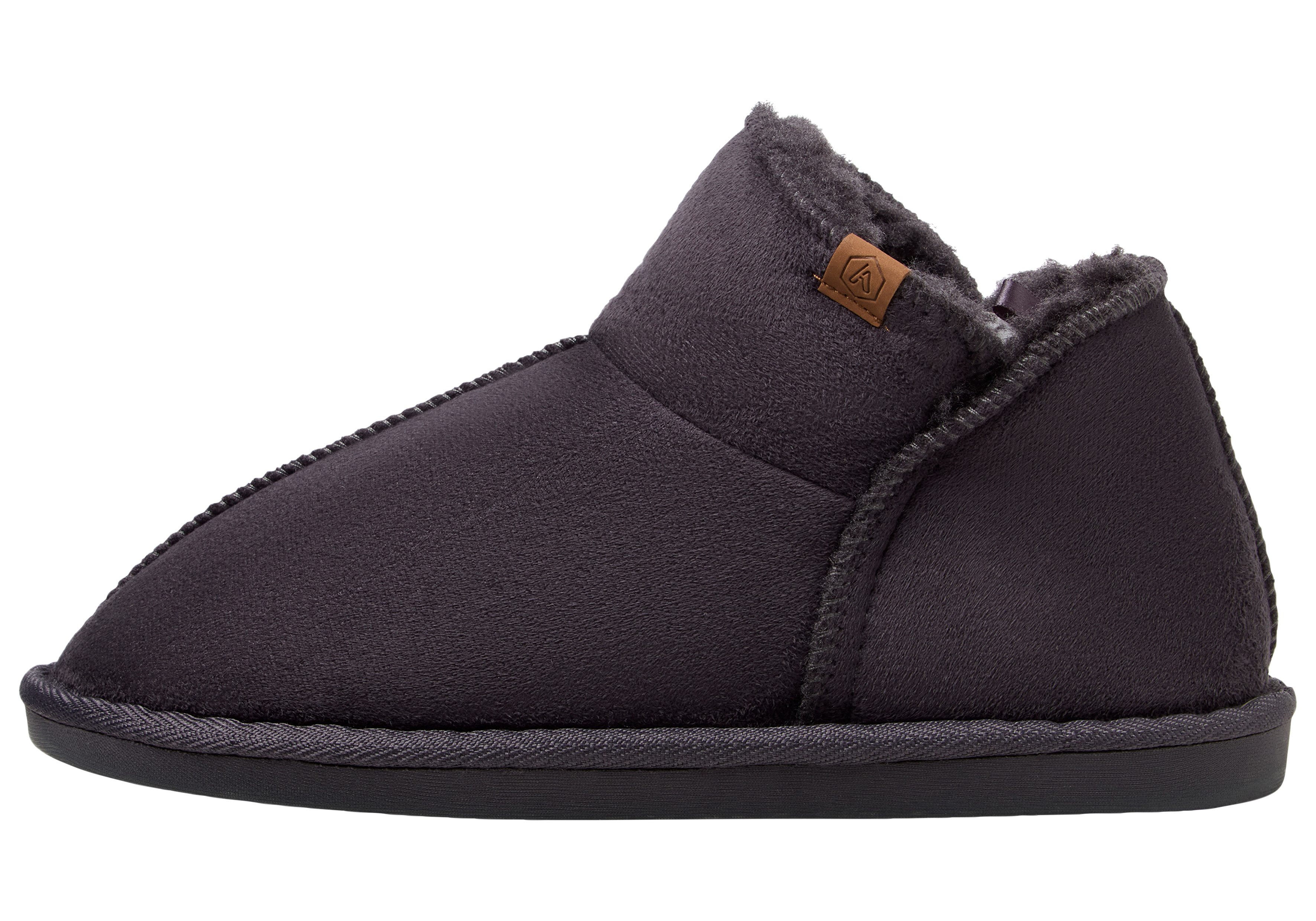 Apollo Pantoffels LADIES HOME BOOTS SUEDE met logo-embossing en knusse, warme binnenvoering