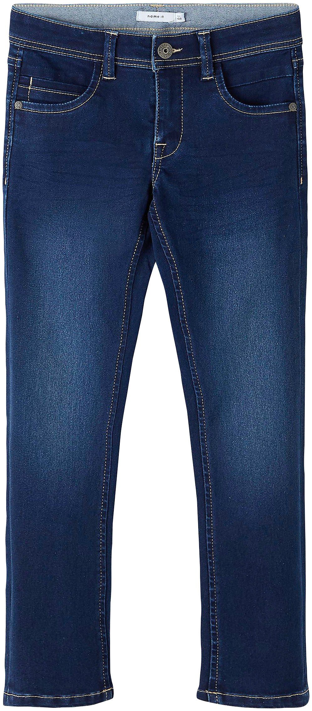 Name It Stretch jeans NKMSILAS voor jongens met verstelbare tailleband en slanke pasvorm
