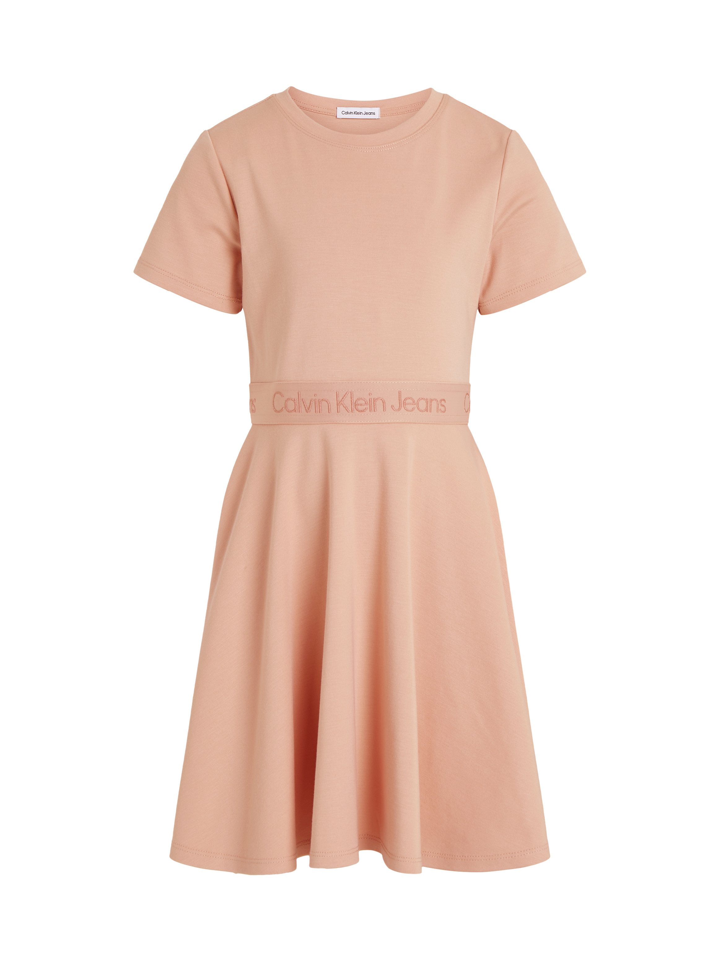 Calvin Klein Jerseyjurk PUNTO TAPE FIT FLARE SS DRESS