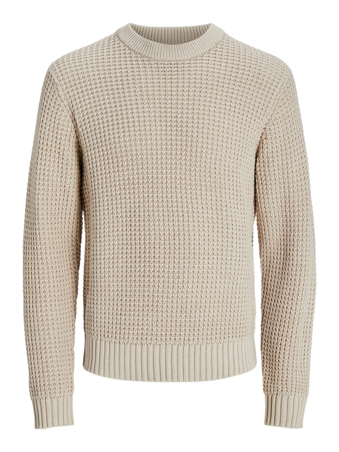 Jack & Jones Trui met ronde hals JCOZION KNIT CREW NECK BF heren pullovers maat S grijs