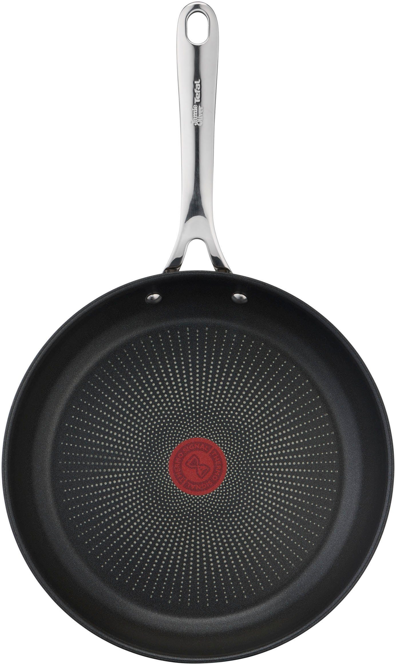 Tefal Pannenset Jamie Oliver Cook Smart stijlvolle roestvrijstalen pannen, inclusief koksmes, receptenboek (set)