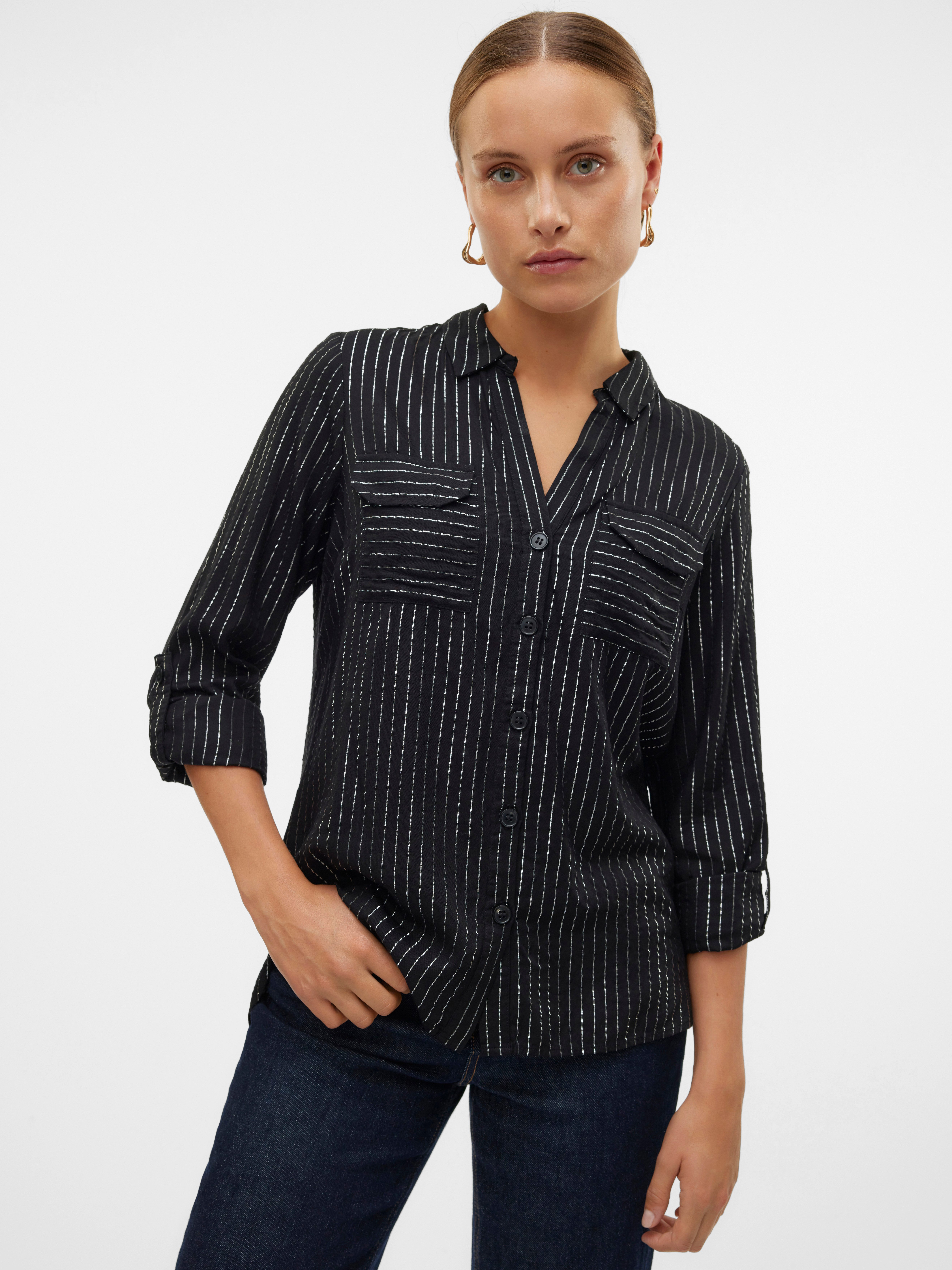 Vero Moda Overhemdblouse VMBUMPY LS GLITTER SHIRT WVN GA NOOS