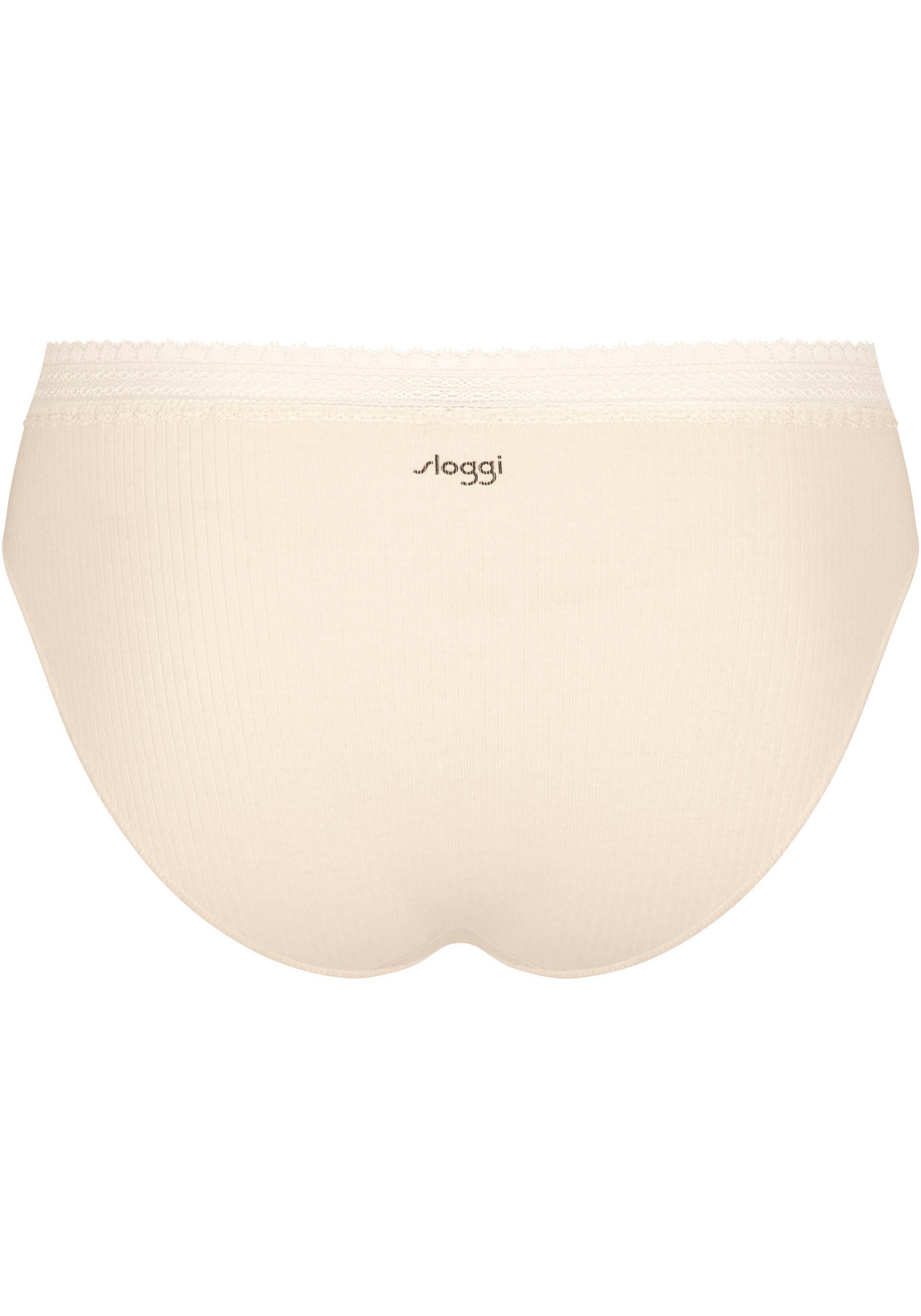 Sloggi Slip GO Ribbed R Tai C2P zachte ribstof met kantafwerking (2 stuks, Set van 2)