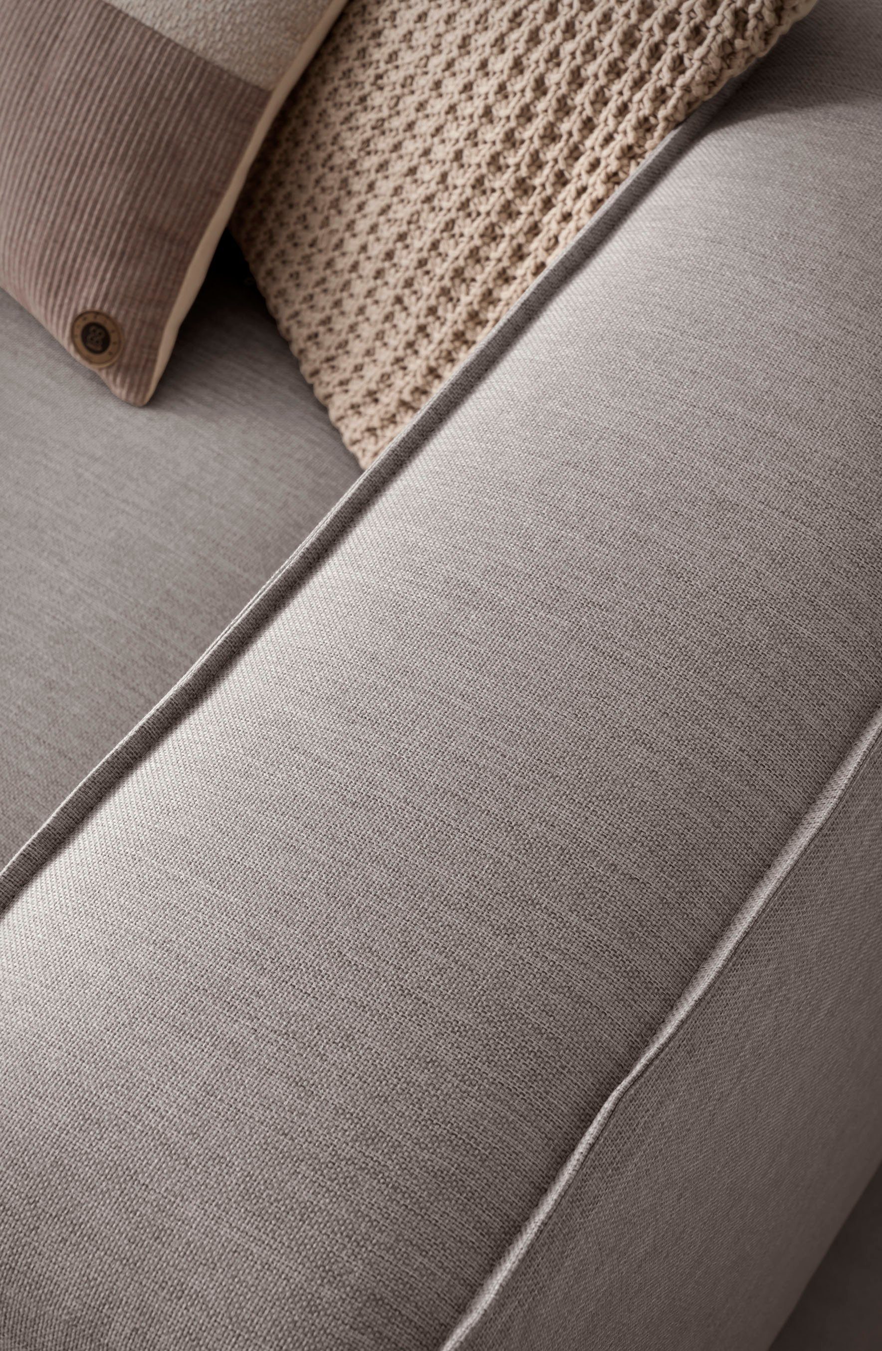 LeGer Home by Lena Gercke Hoekbank PIARA XXL, Big-sofa in cord of linnenlook, L-vorm, met biesnaad