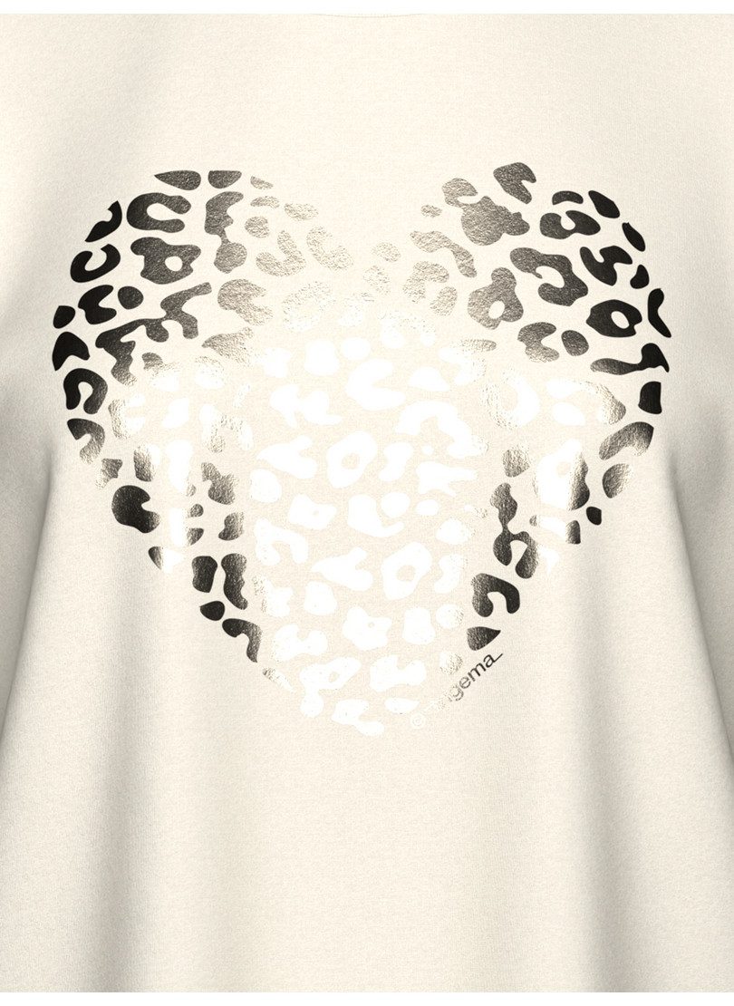 Trigema T-shirt TRIGEMA T-Shirt met gouden Leo-hart-print (1-delig)