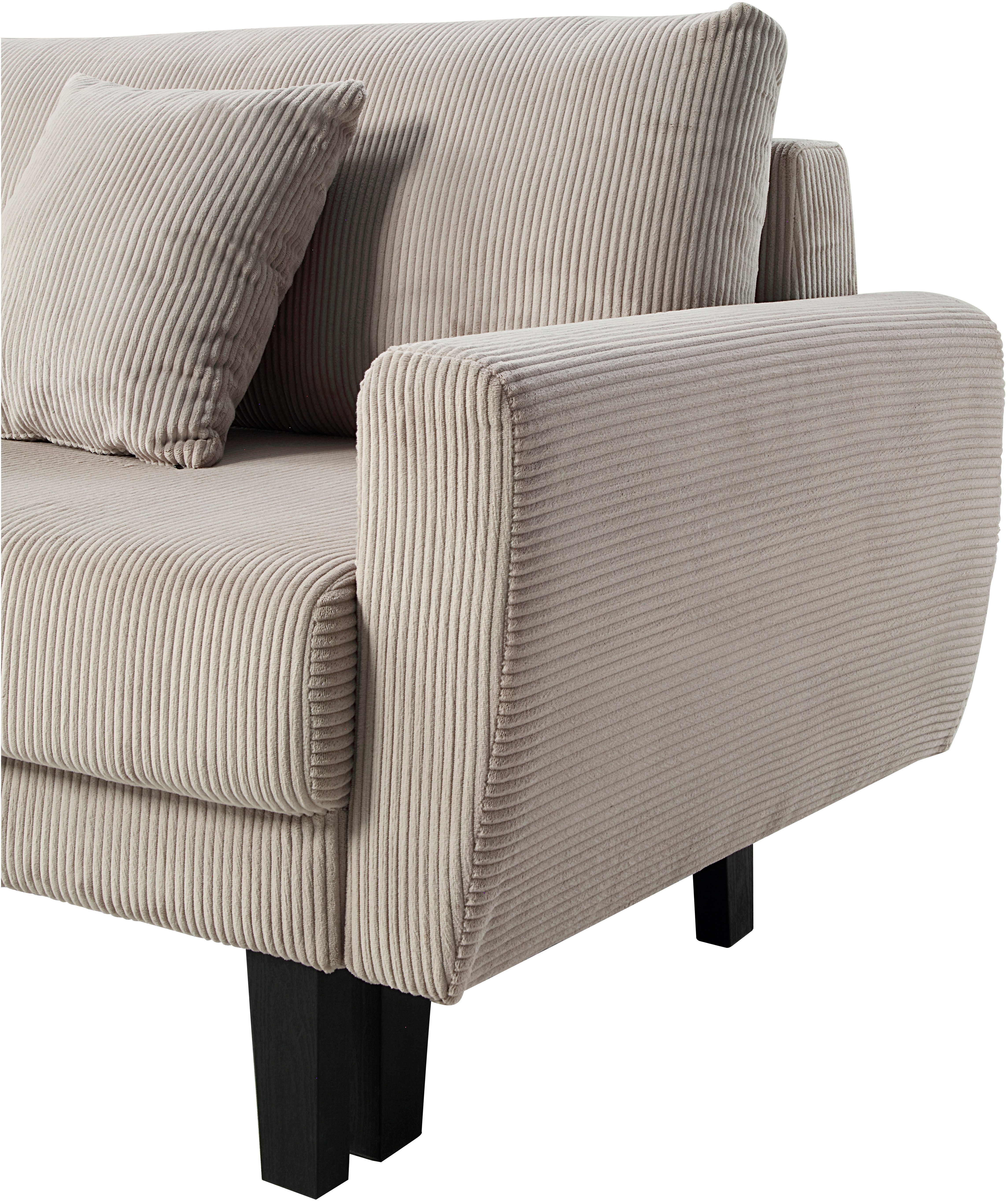 ATLANTIC home collection Hoekbank Leonid L-vorm met slaapfunctie en bedkist