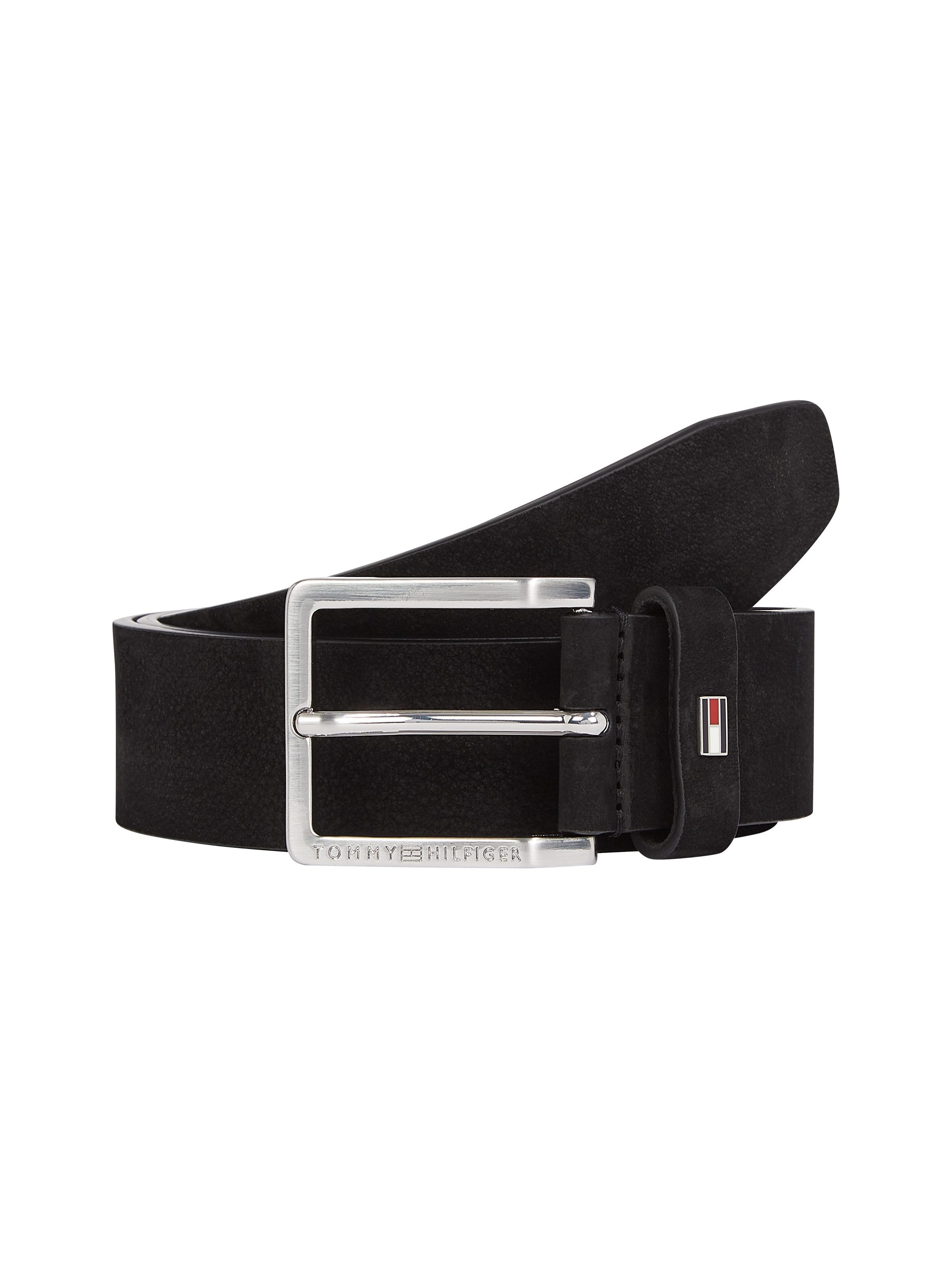 Tommy Hilfiger Leren riem OLIVER NUBUCK 3.5 Metalen patch eenvoudige doornsluiting