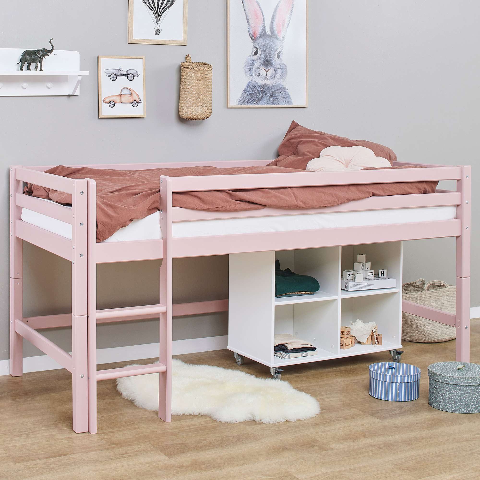 Hoppekids Hoogslaper ECO Dream MY COLOR 90x200, om te bouwen tot een eenpersoonsbed, 4 kleuren (set)