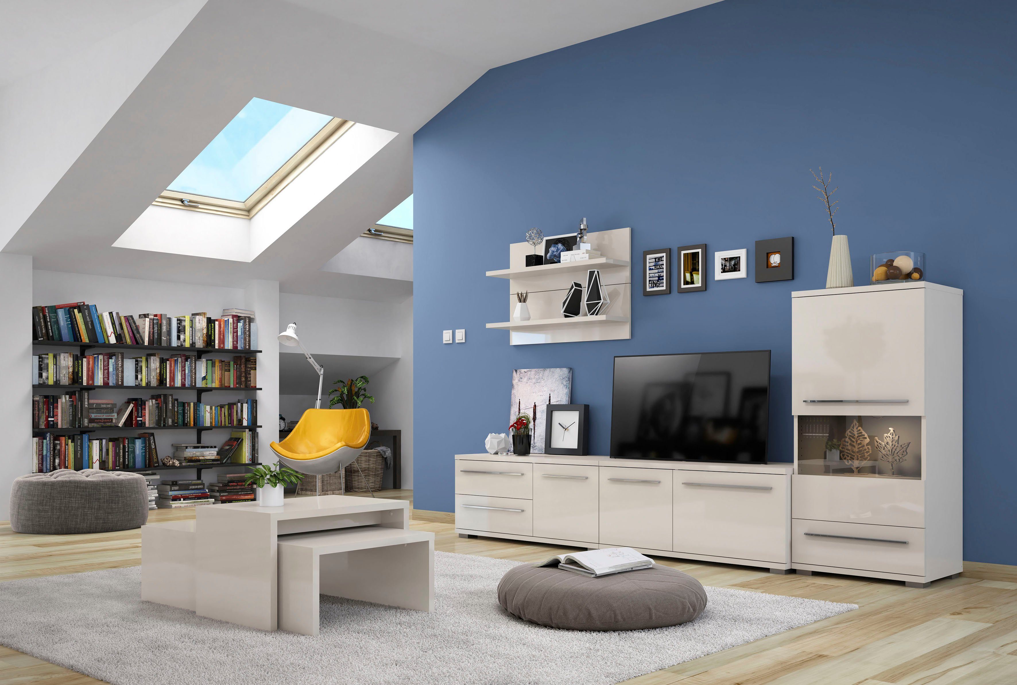 Places of Style Vitrinekast Piano UV-gecoat, soft close-functie