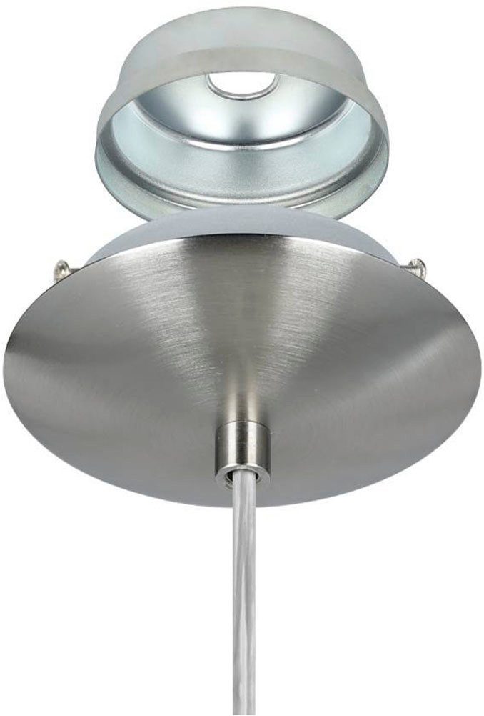 EGLO Hanglamp RONDO hanglamp, metaal in zilver, glas in opaal mat wit, E27