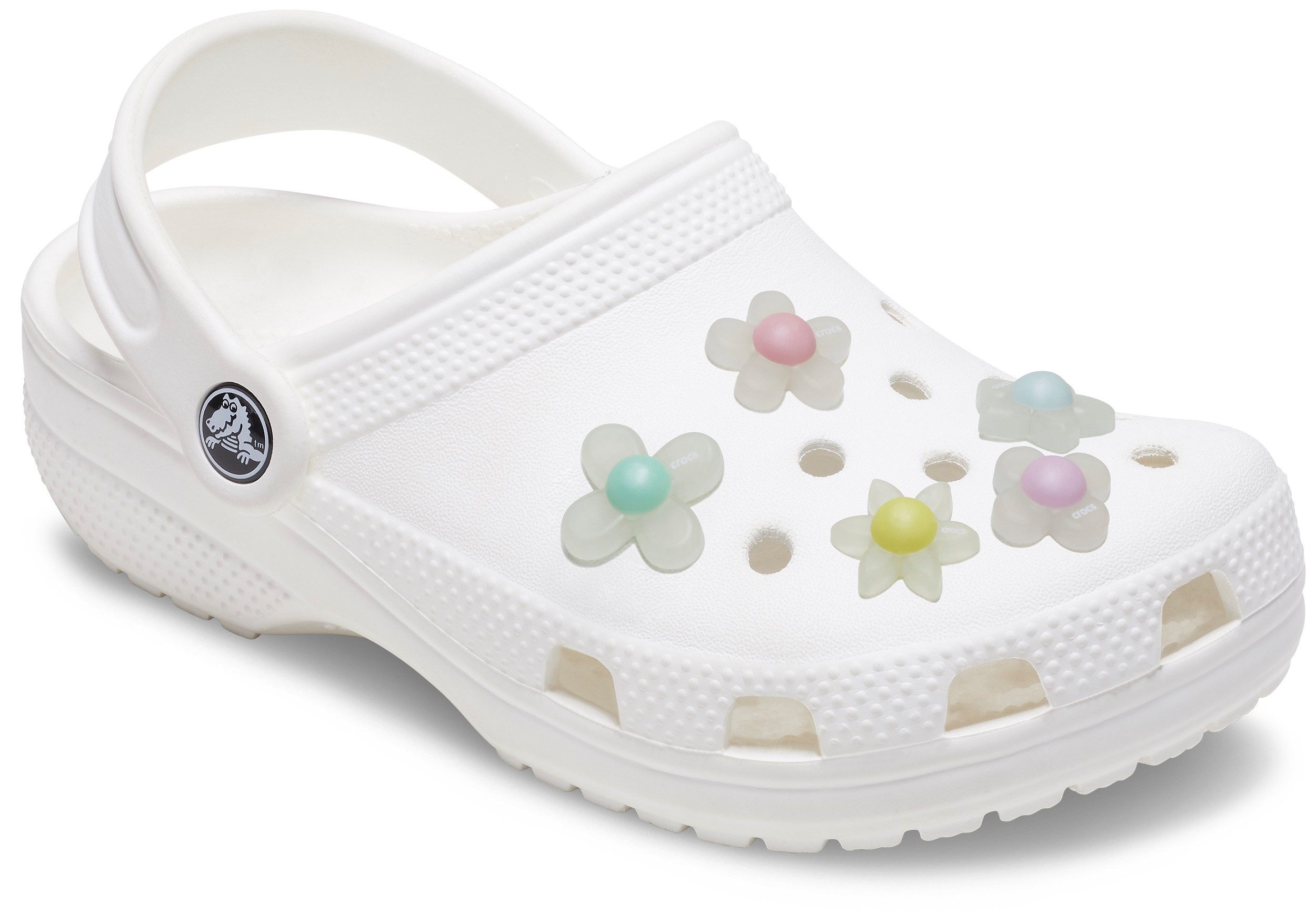 Crocs Schoenbutton Jibbitz "Iridescent Flowers" , schoen charms met schitterende glanseffecten (set, 5-delig, Geen speelgoed. Niet geschikt voor kinderen jonger dan 3 jaar)