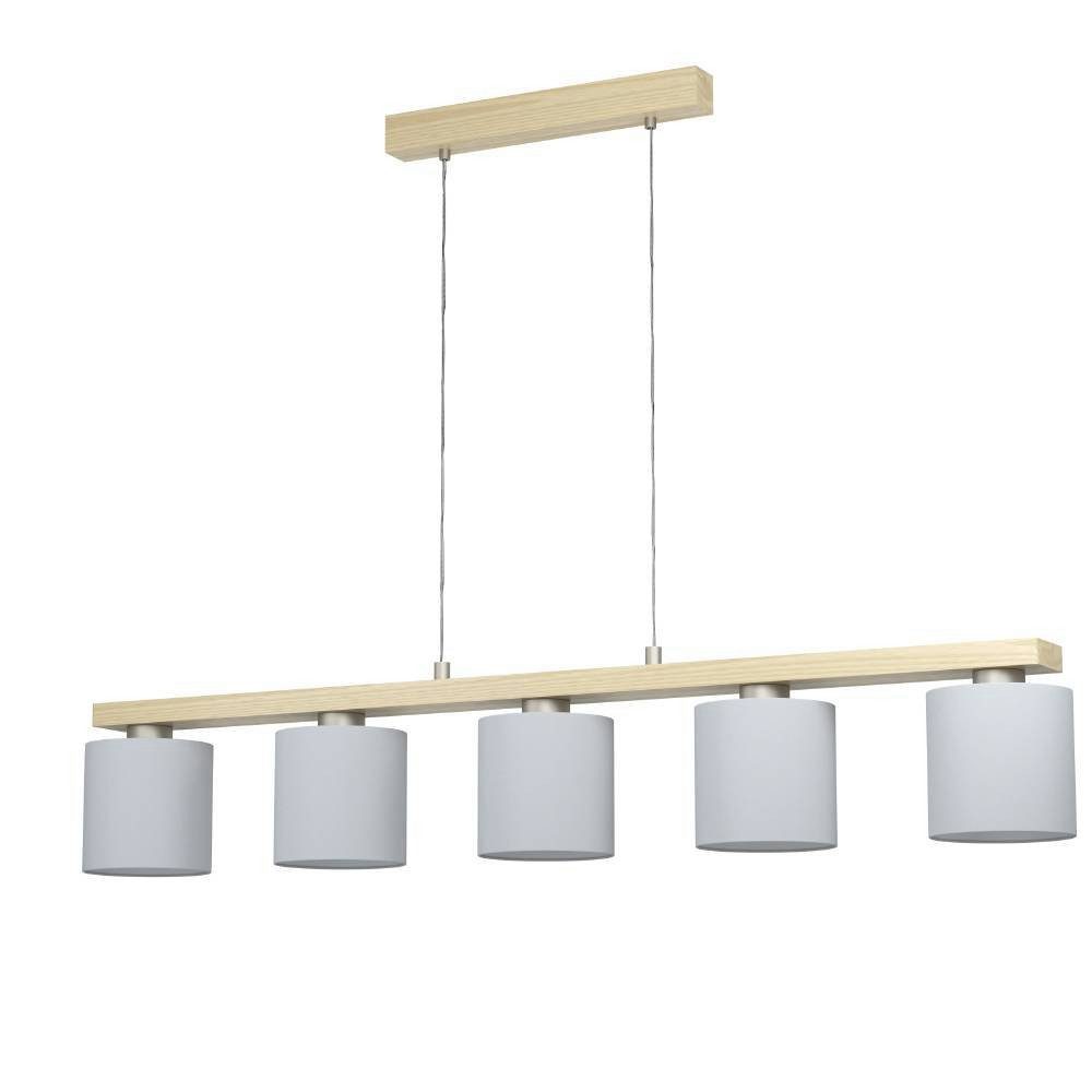 EGLO Hanglamp CASTRALVO Hanglamp, nikkel-mat, bruin, wit, FSC gecertificeerd, E27 fitting (1 stuk)