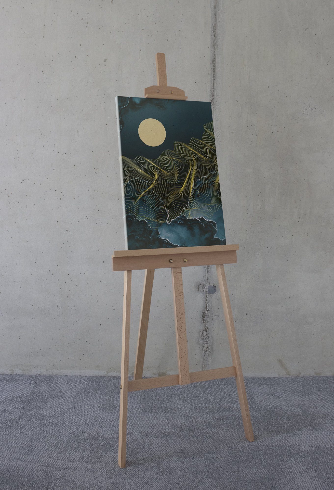 Komar Artprint op linnen Moon Waves - Afmeting 40 x 60 cm (1 stuk)